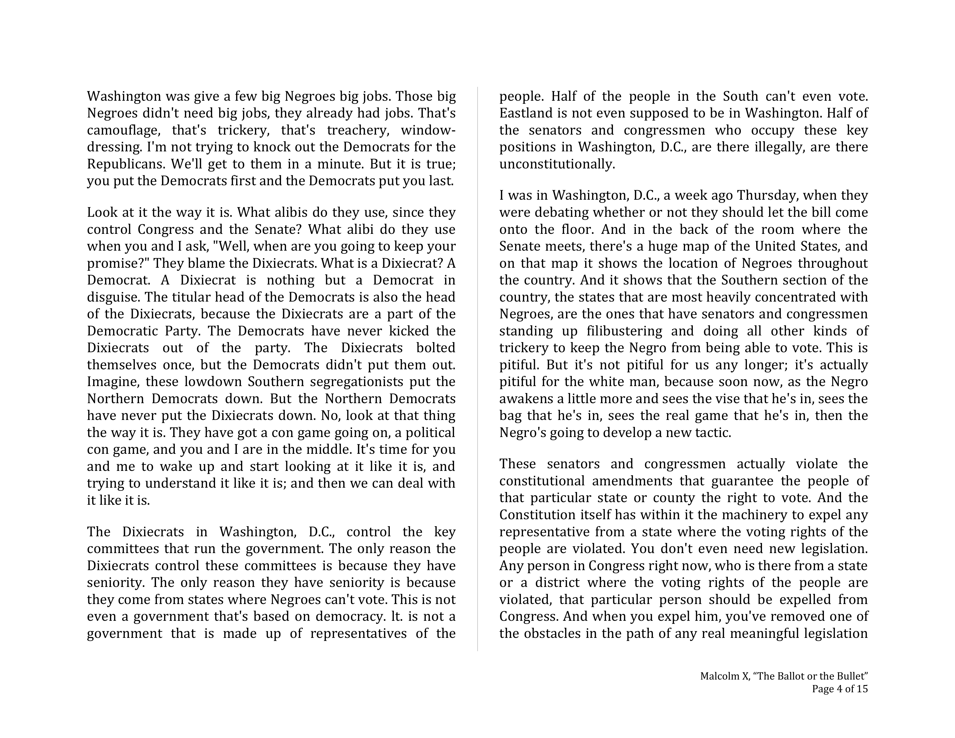 The Ballot or the Bullet Persuasive Speech — page 4