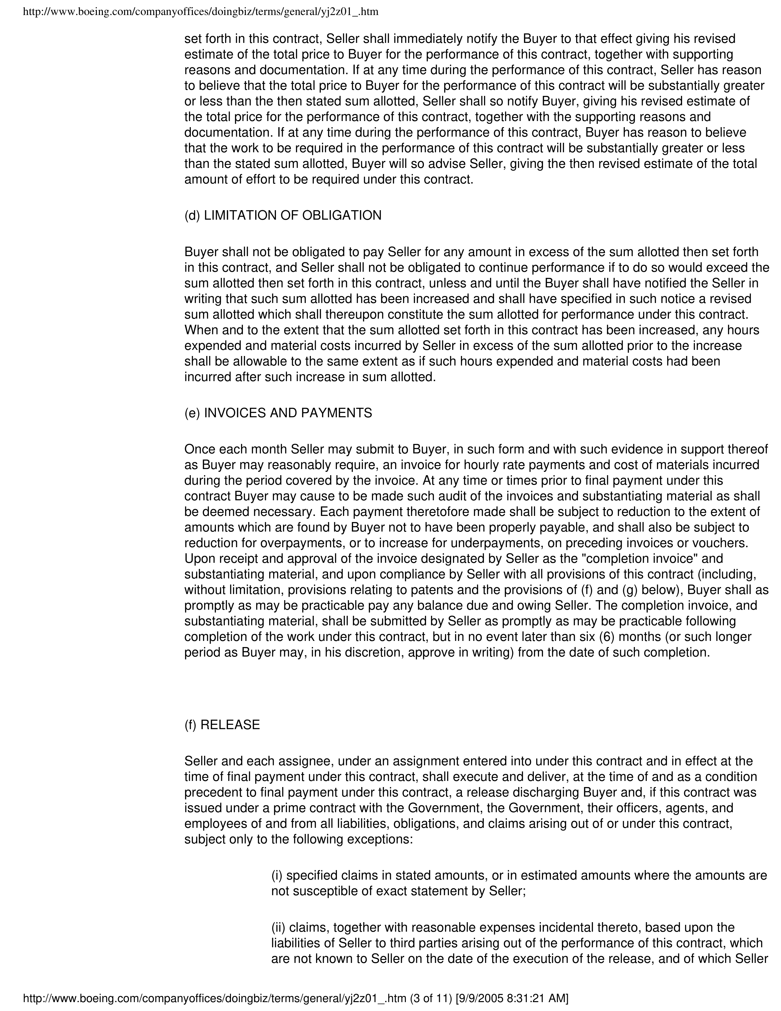 The Boeing Company General Provisions — page 3
