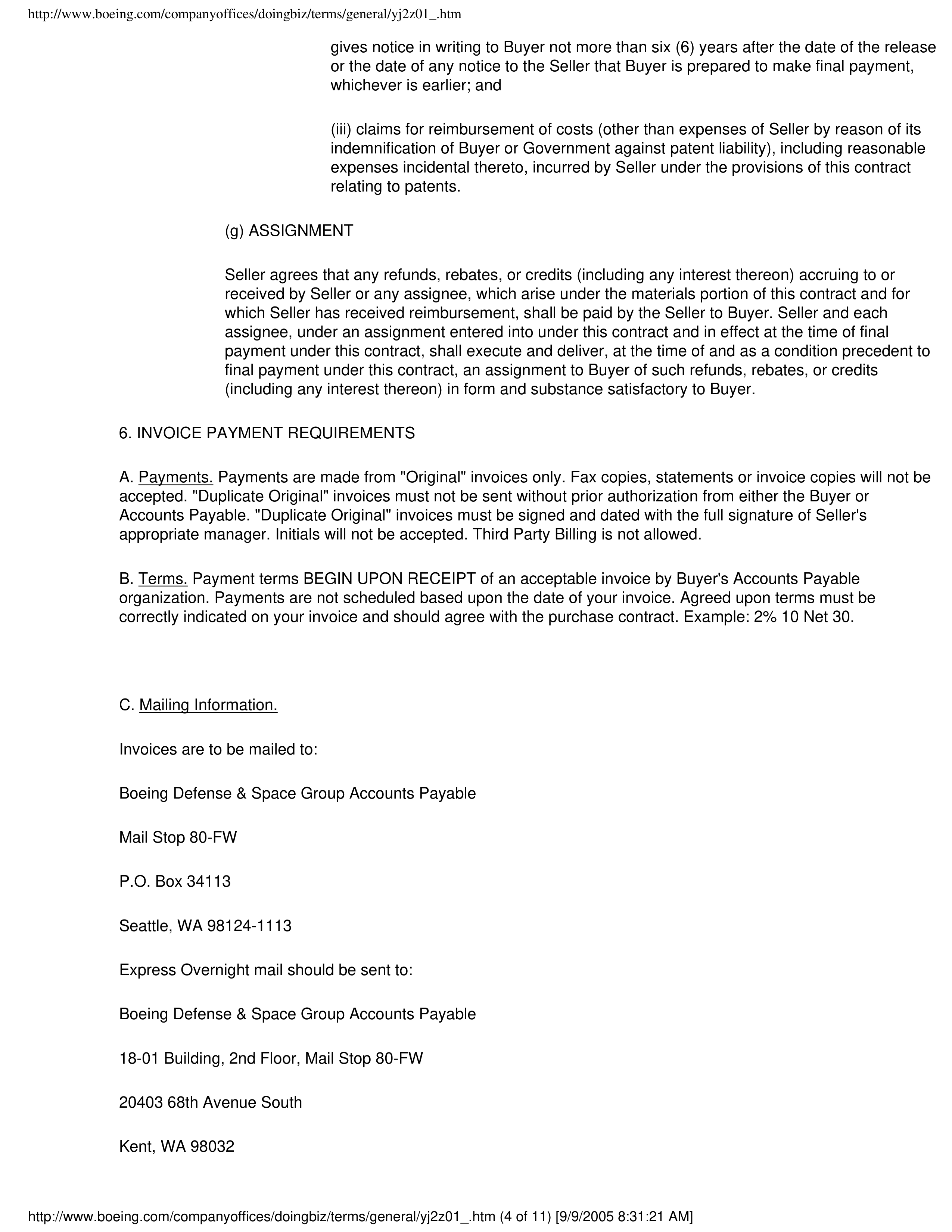 The Boeing Company General Provisions — page 4