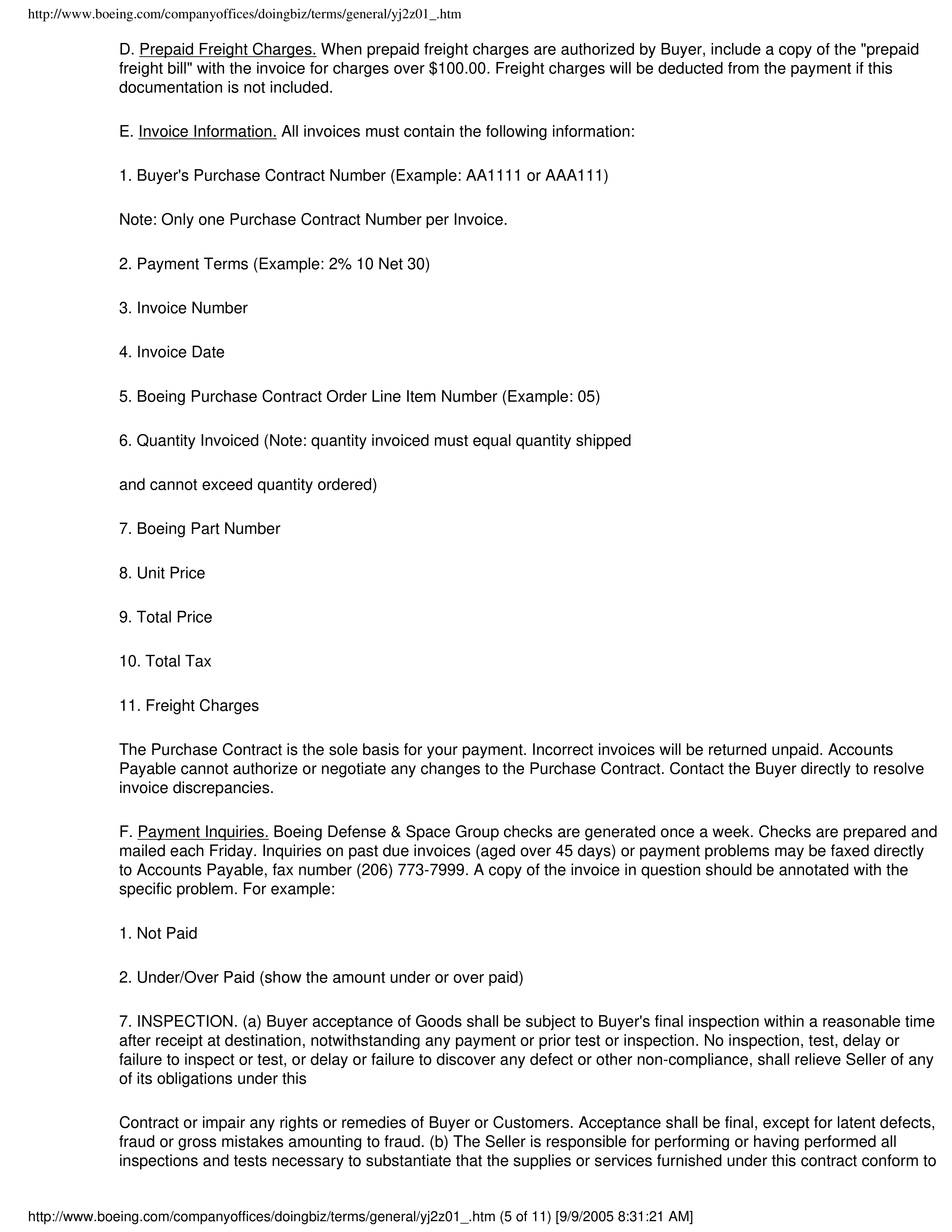 The Boeing Company General Provisions — page 5