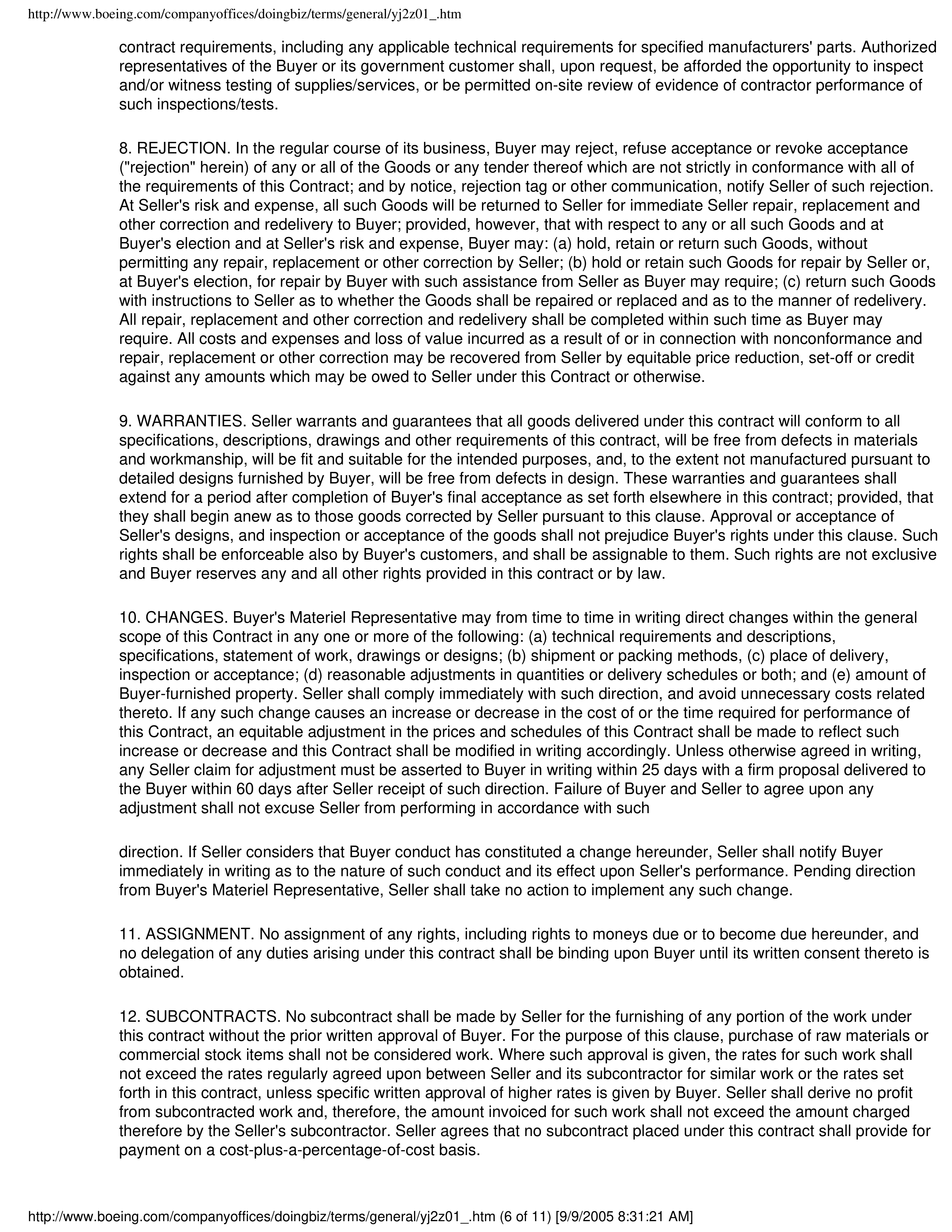 The Boeing Company General Provisions — page 6