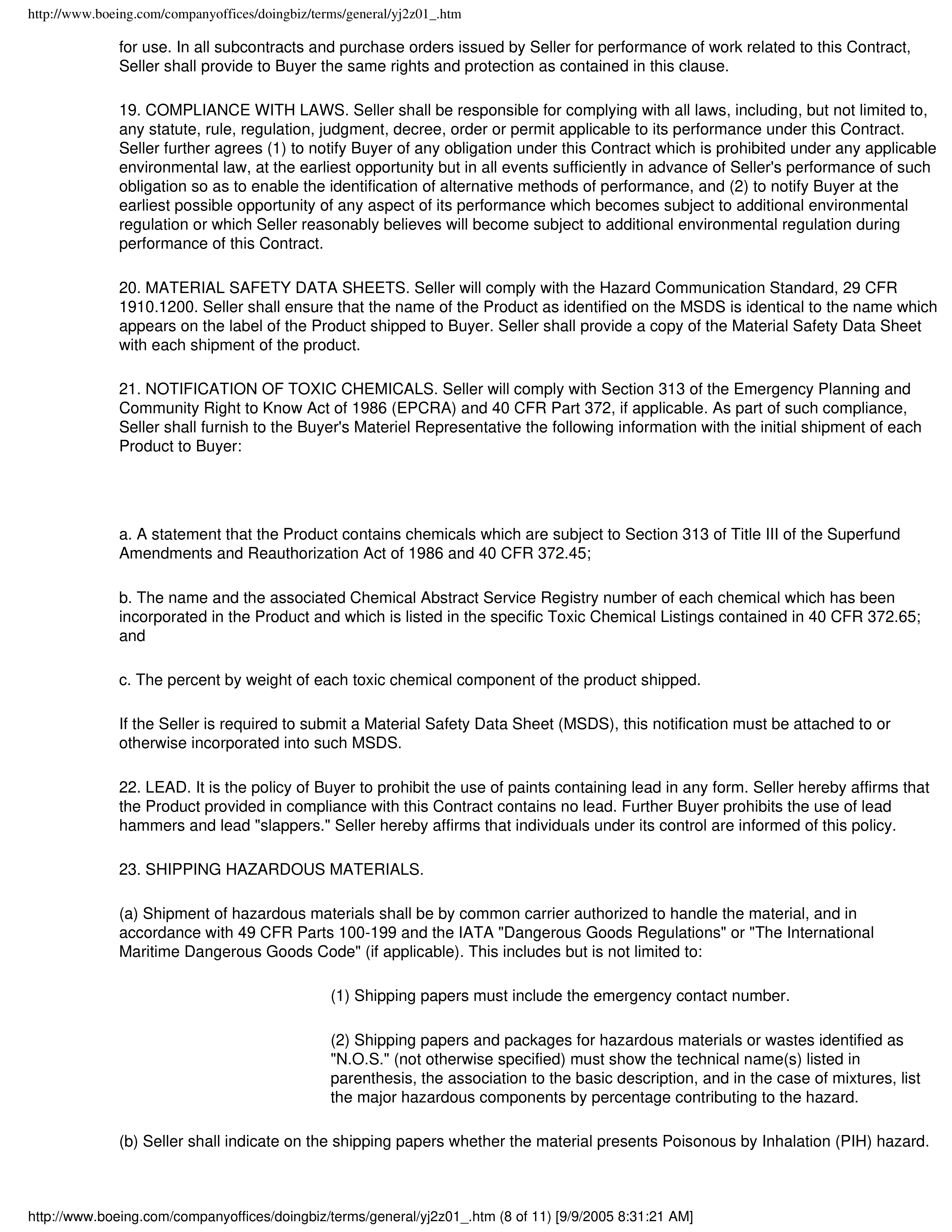 The Boeing Company General Provisions — page 8