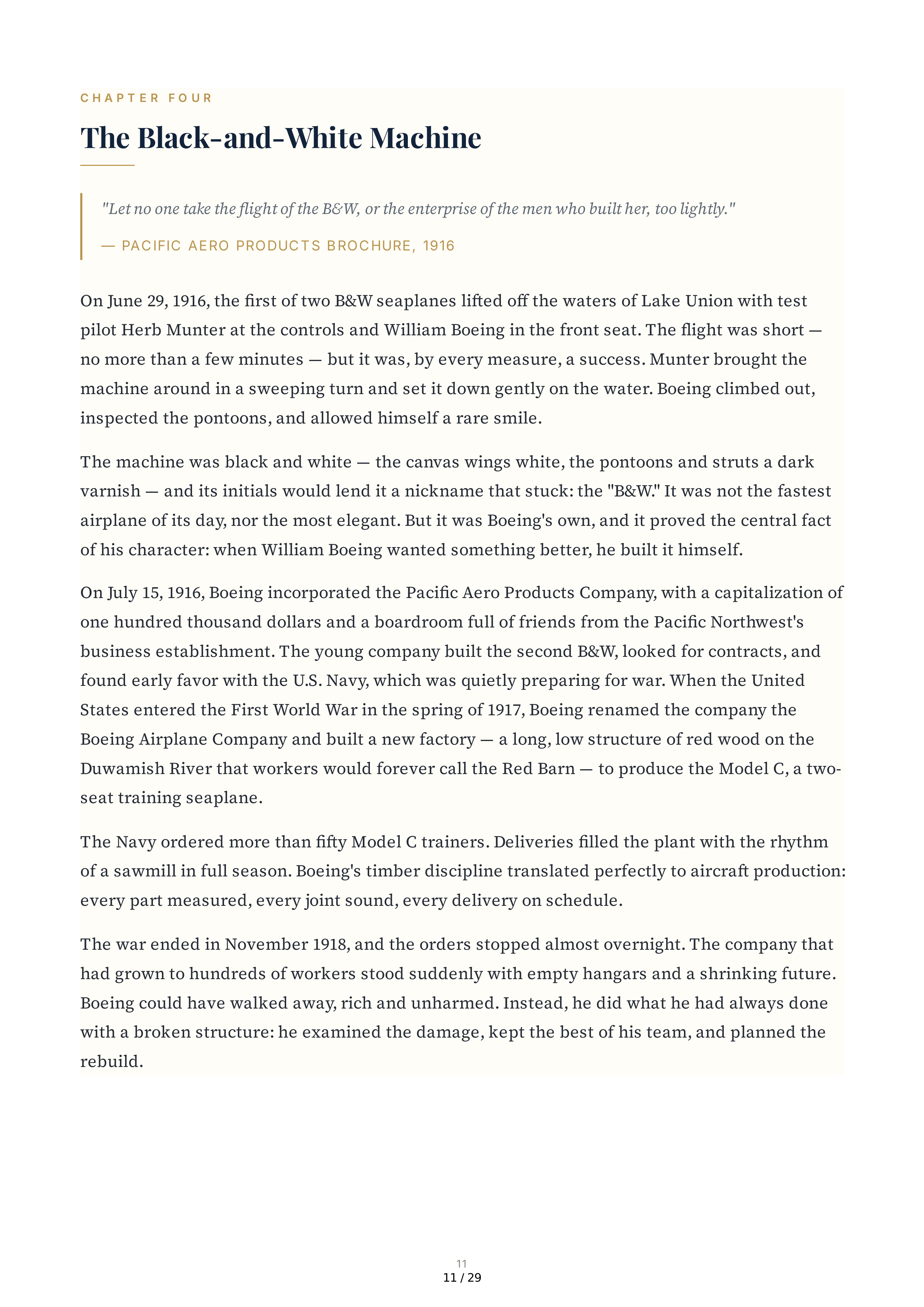 The Boeing Company The William E. Boeing Story A Gift of Flight Biography — page 11