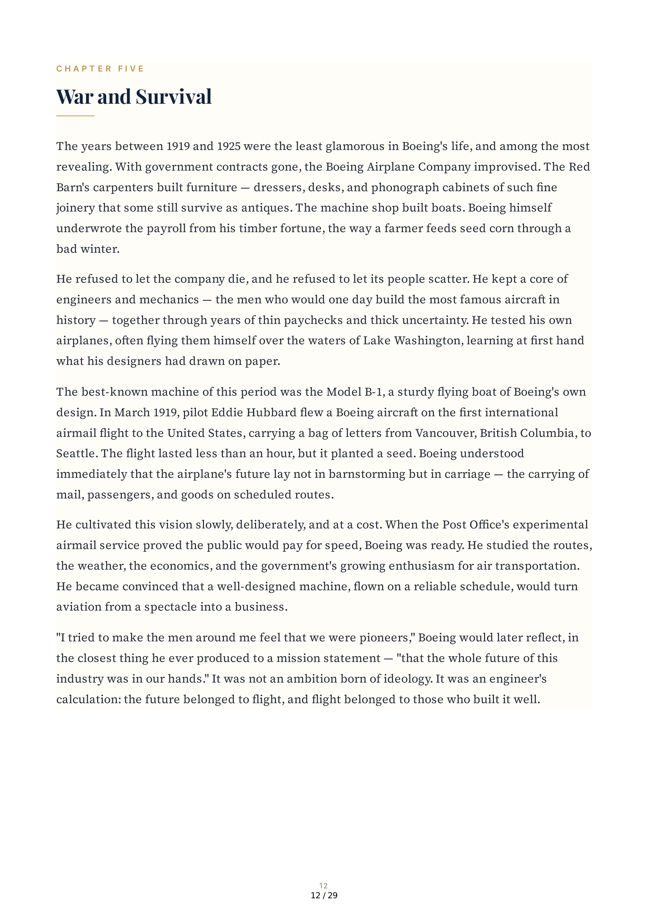 The Boeing Company The William E. Boeing Story A Gift of Flight Biography — page 12