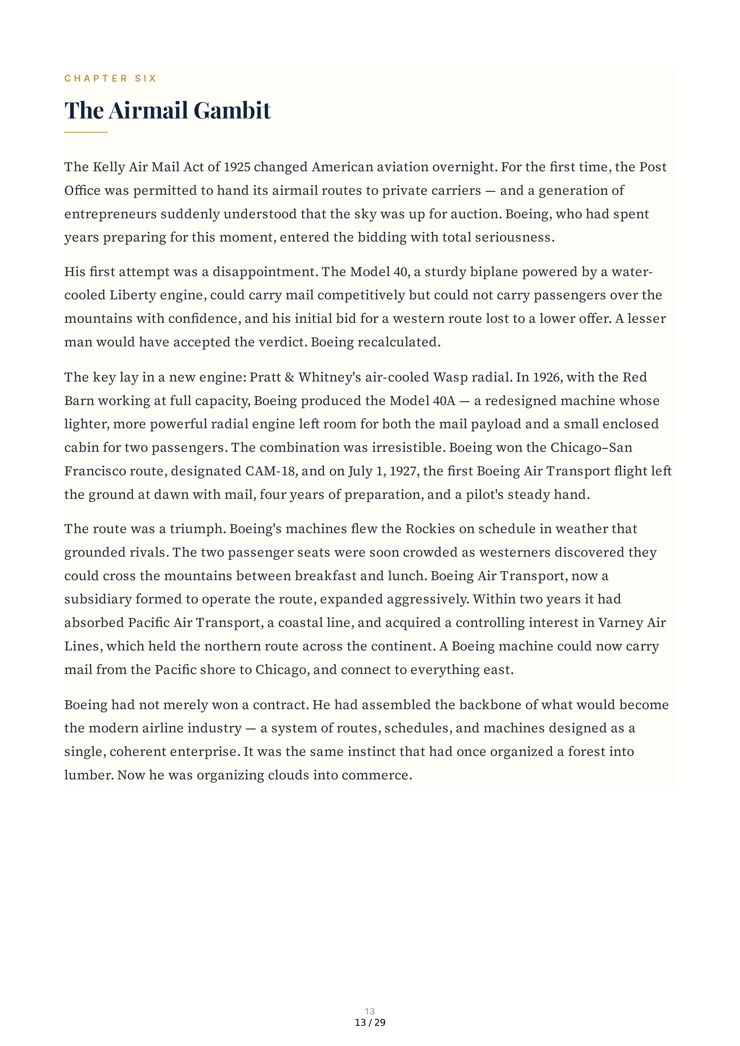 The Boeing Company The William E. Boeing Story A Gift of Flight Biography — page 13