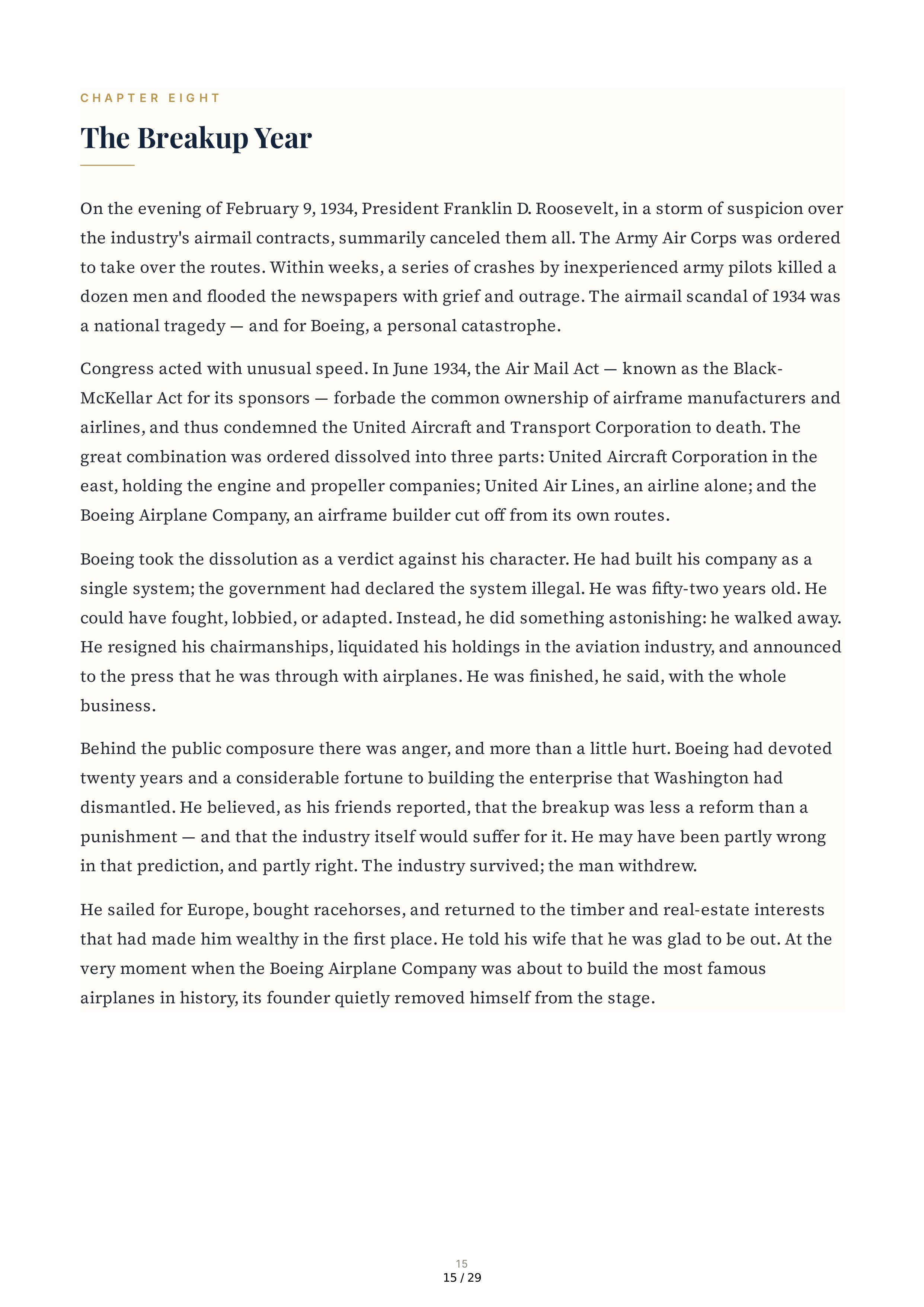 The Boeing Company The William E. Boeing Story A Gift of Flight Biography — page 15
