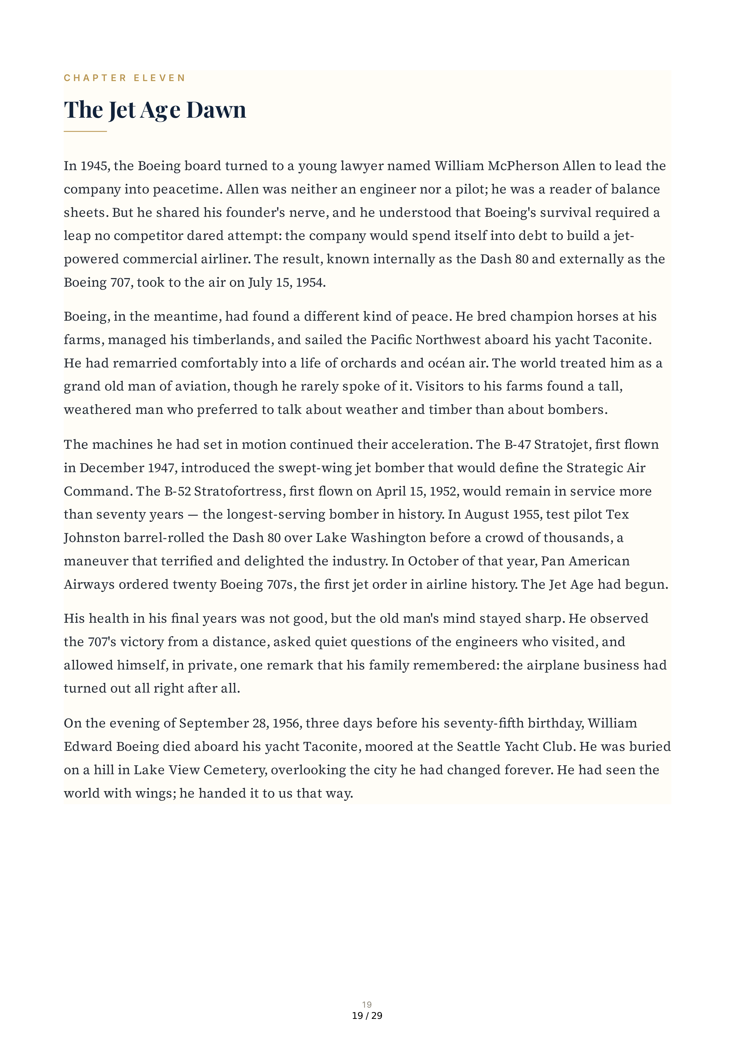 The Boeing Company The William E. Boeing Story A Gift of Flight Biography — page 19