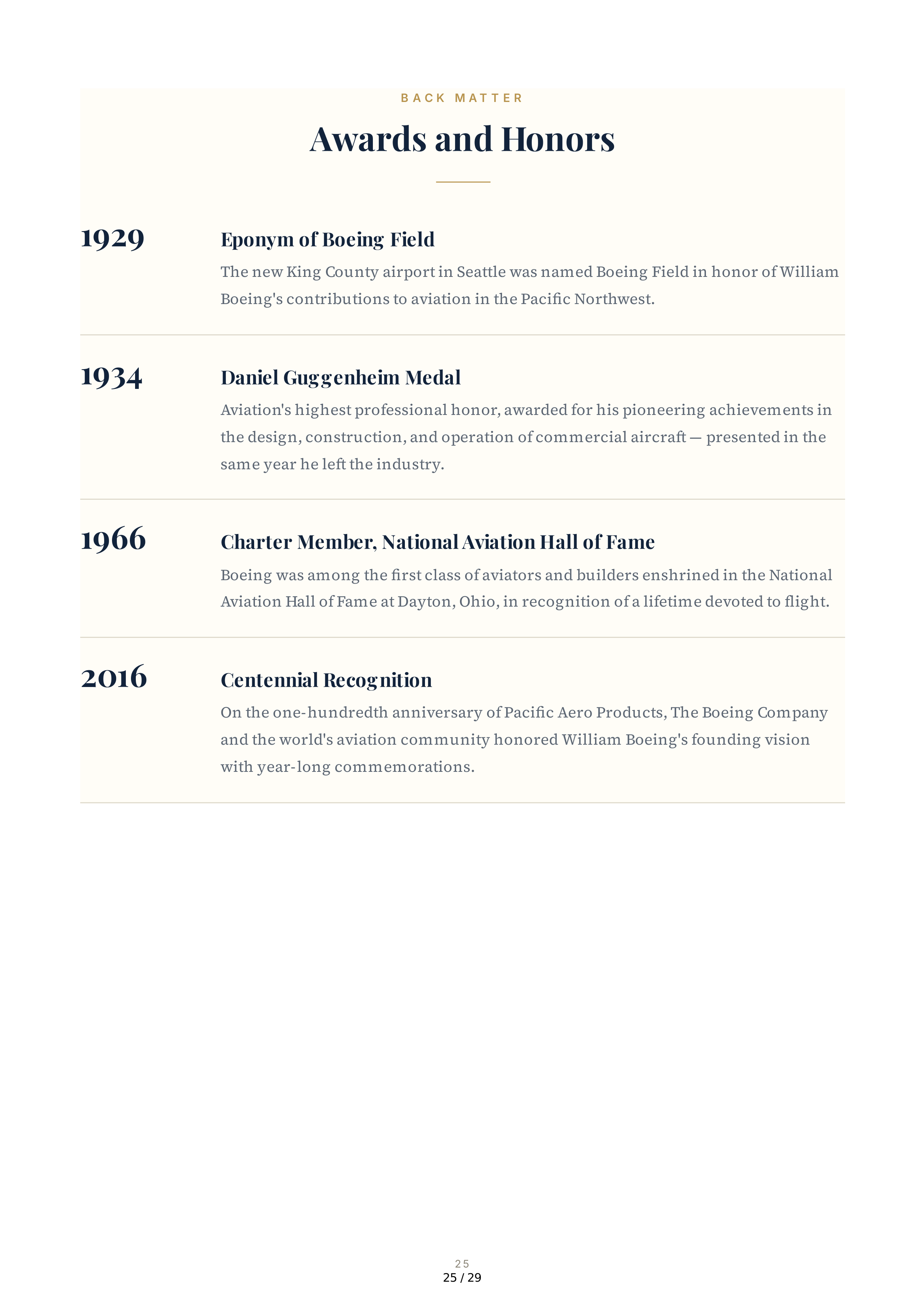The Boeing Company The William E. Boeing Story A Gift of Flight Biography — page 25