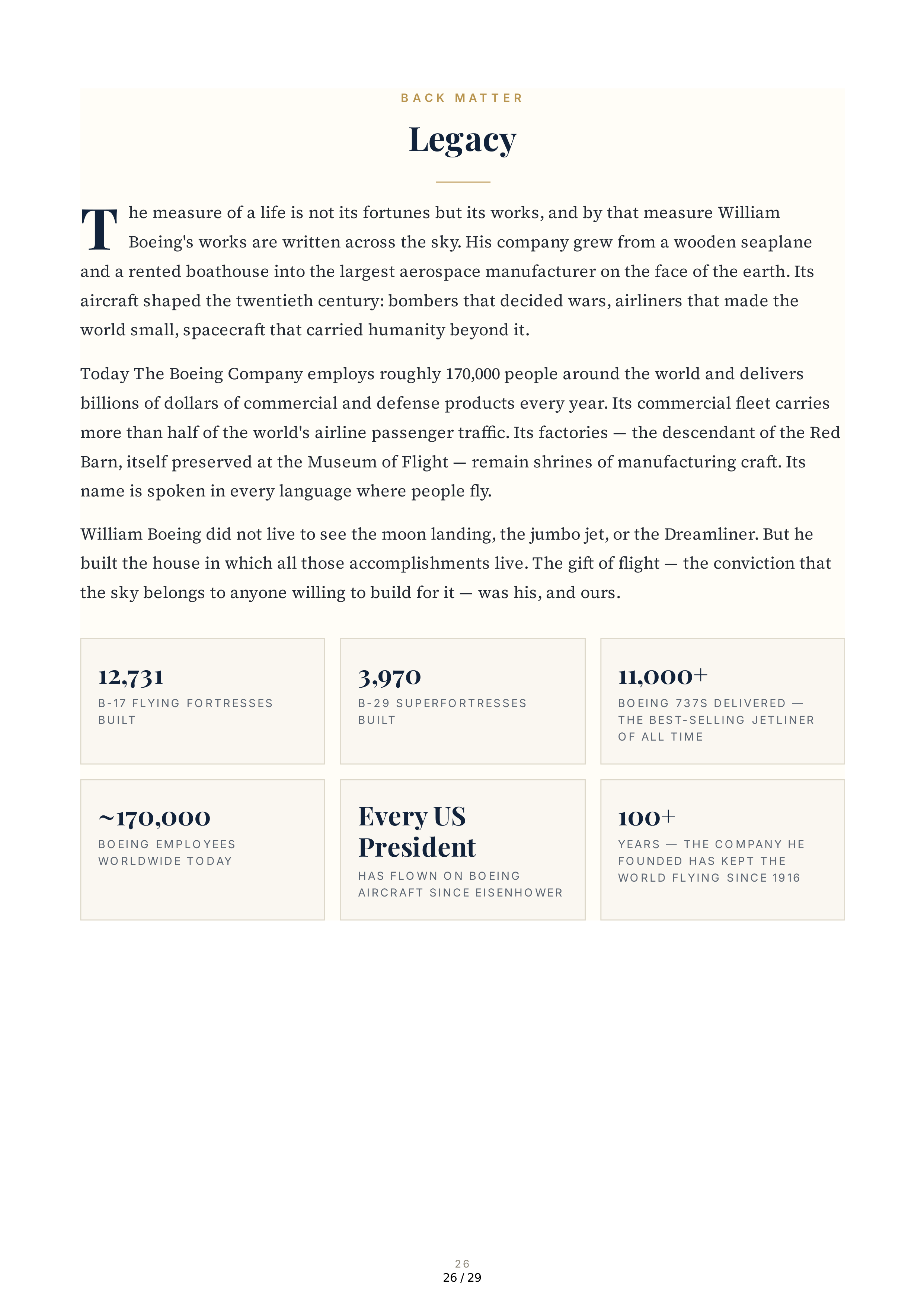 The Boeing Company The William E. Boeing Story A Gift of Flight Biography — page 26