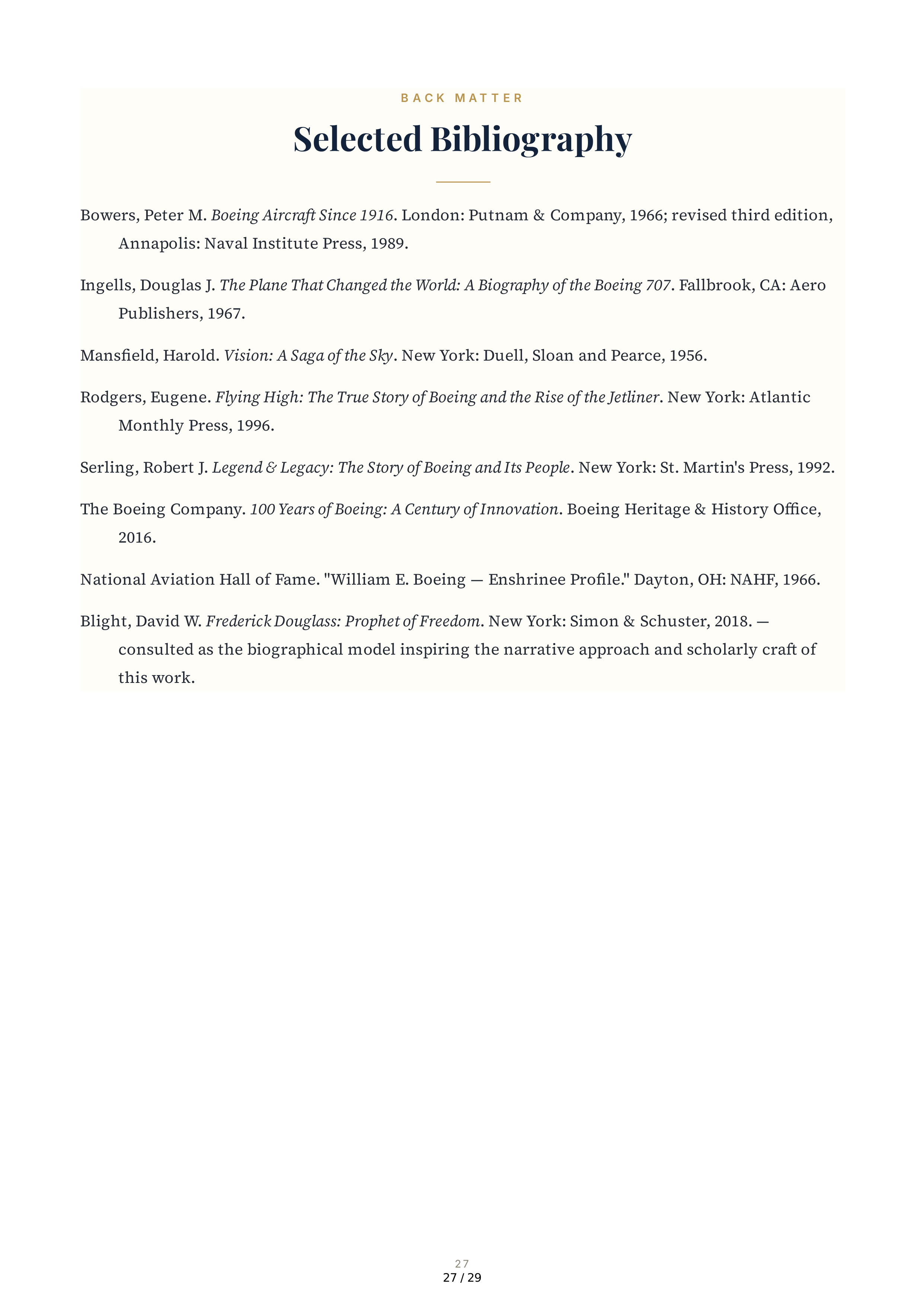 The Boeing Company The William E. Boeing Story A Gift of Flight Biography — page 27