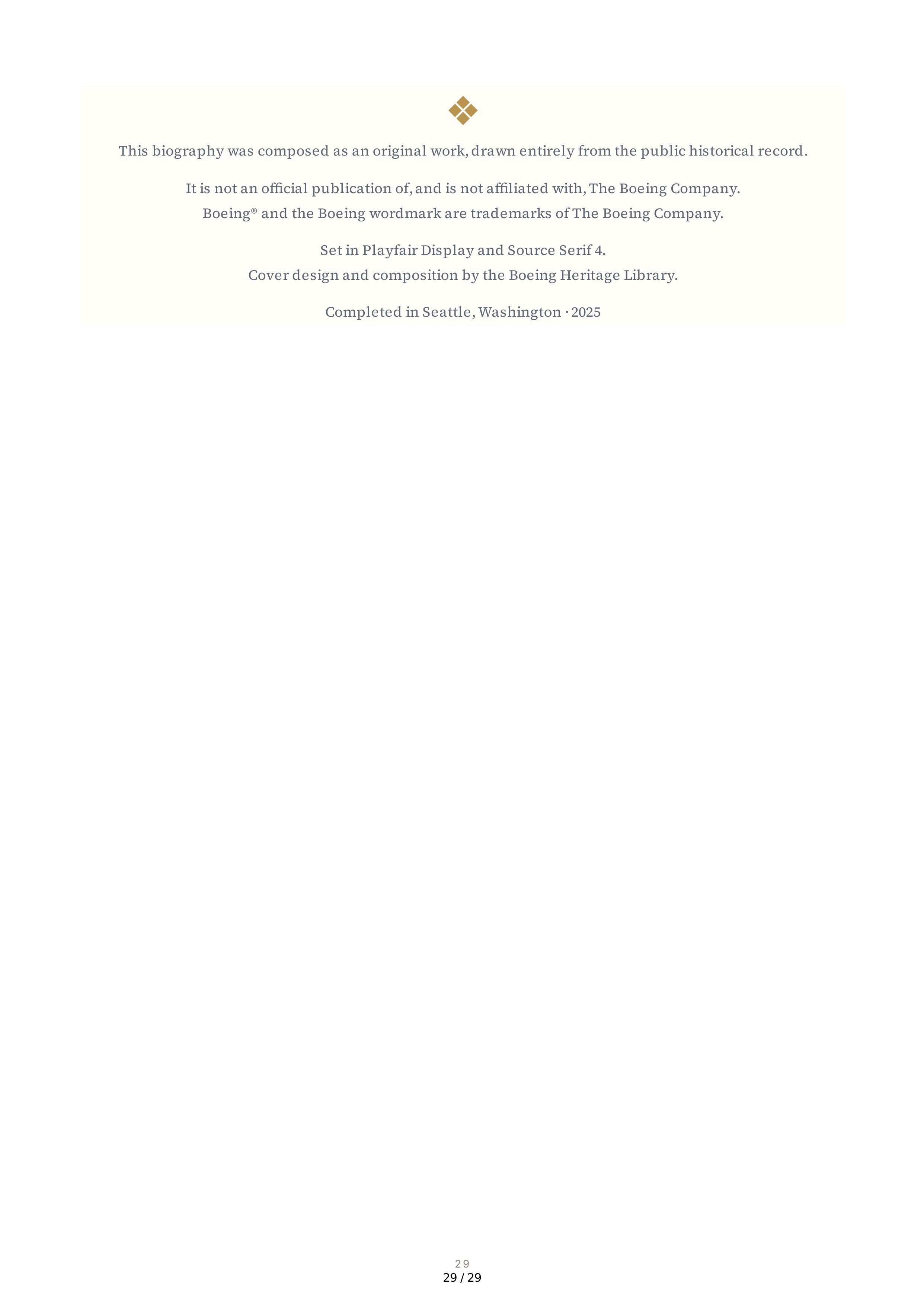The Boeing Company The William E. Boeing Story A Gift of Flight Biography — page 29