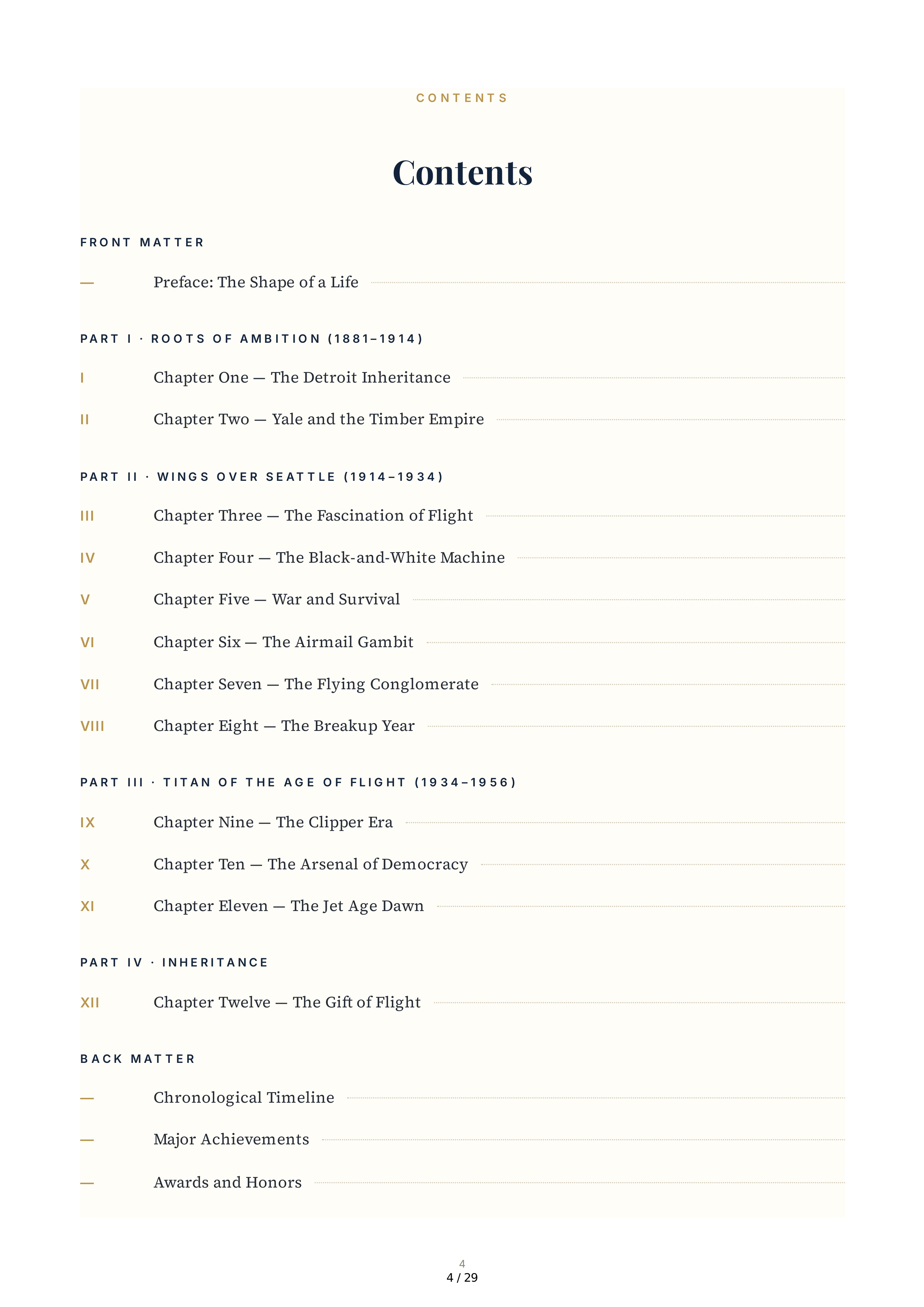 The Boeing Company The William E. Boeing Story A Gift of Flight Biography — page 4