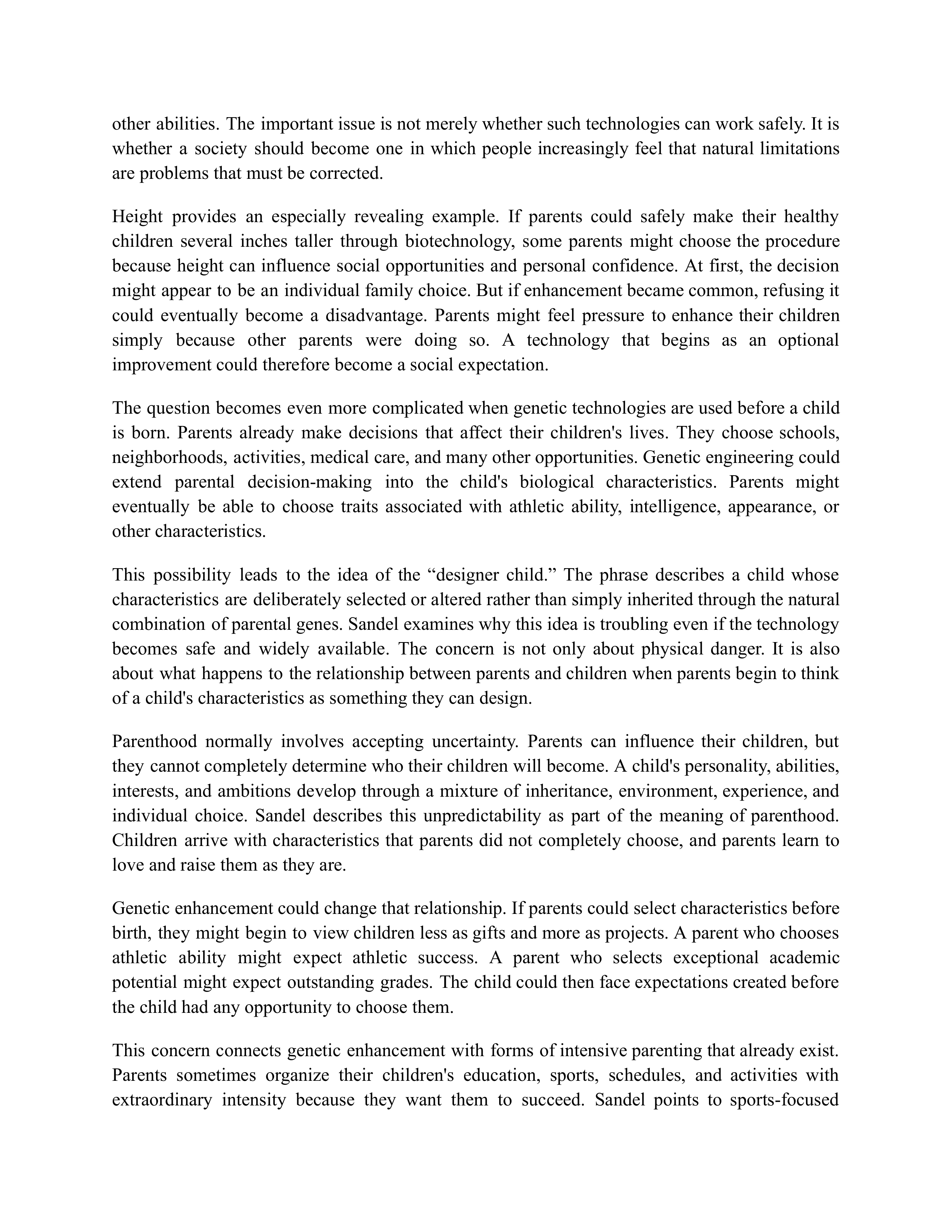 The Case Against Perfection Essay — page 2