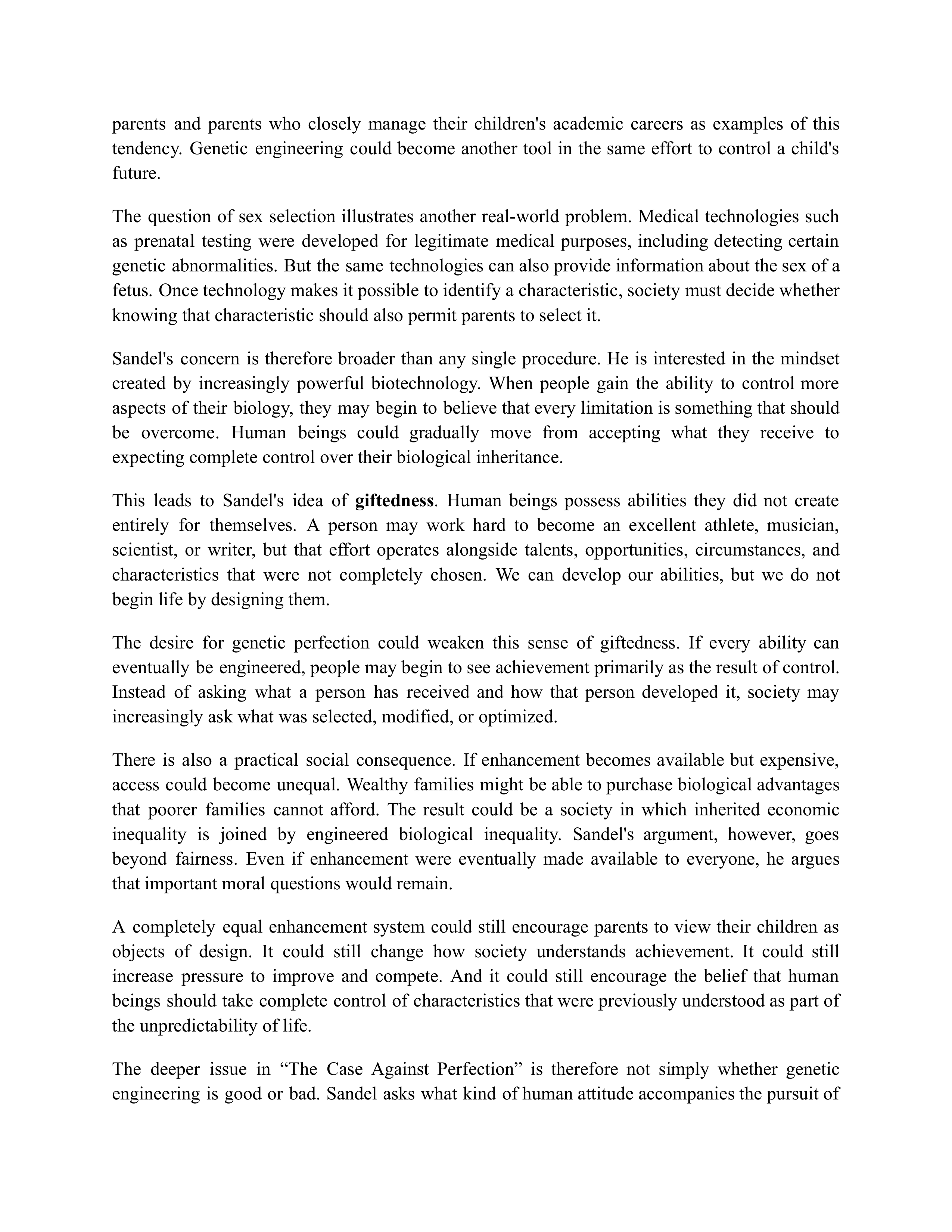 The Case Against Perfection Essay — page 3