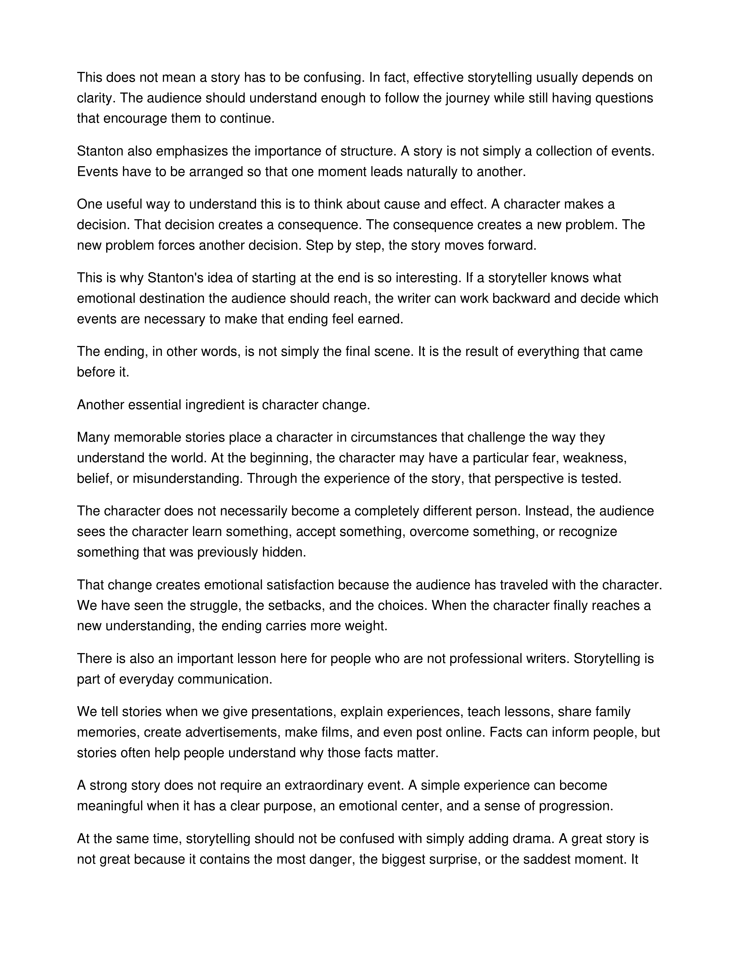 The Clues to a Great Story Informative Speech — page 2