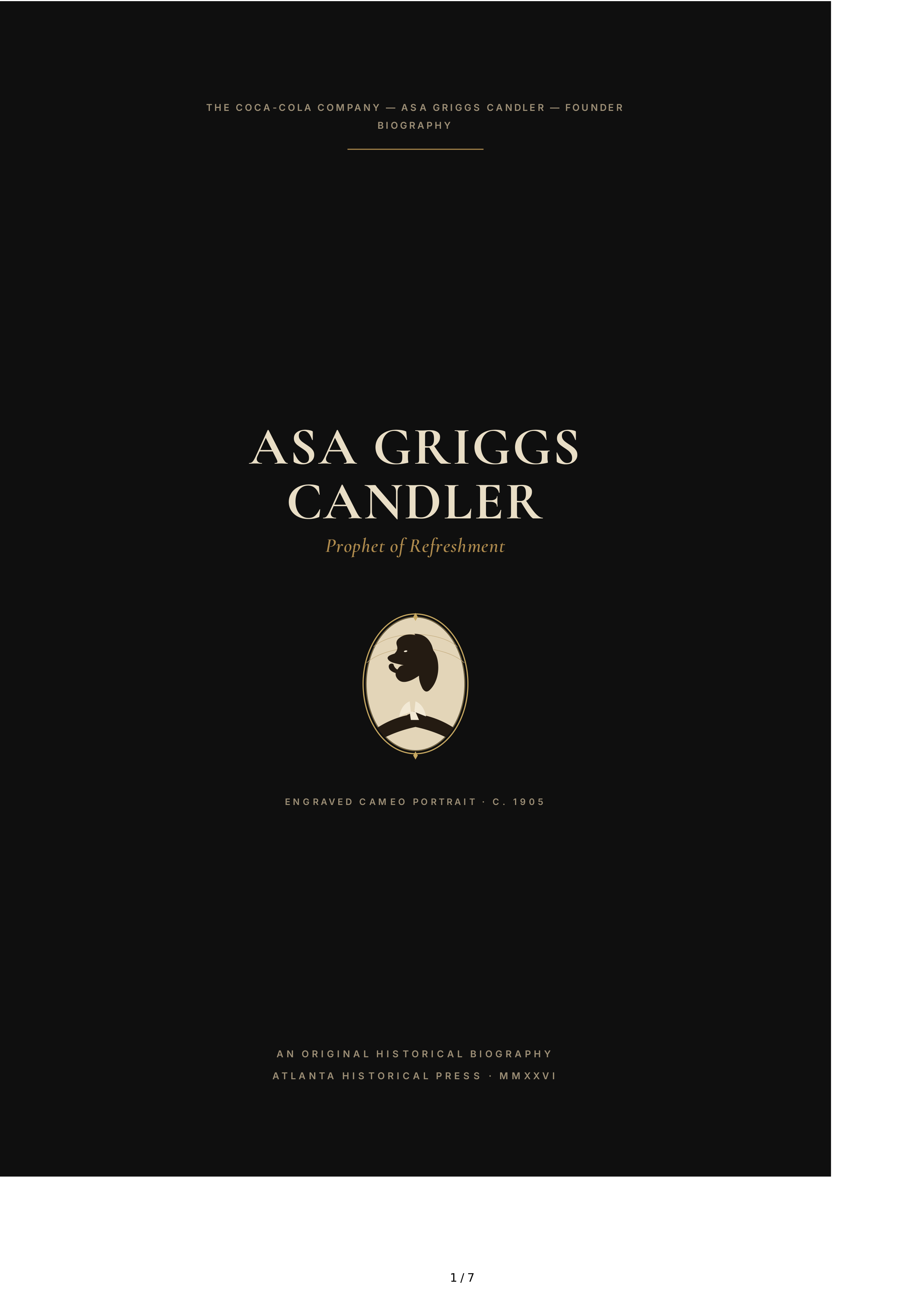 The Coca-Cola Company Asa Griggs Candler Founder Biography — page 1