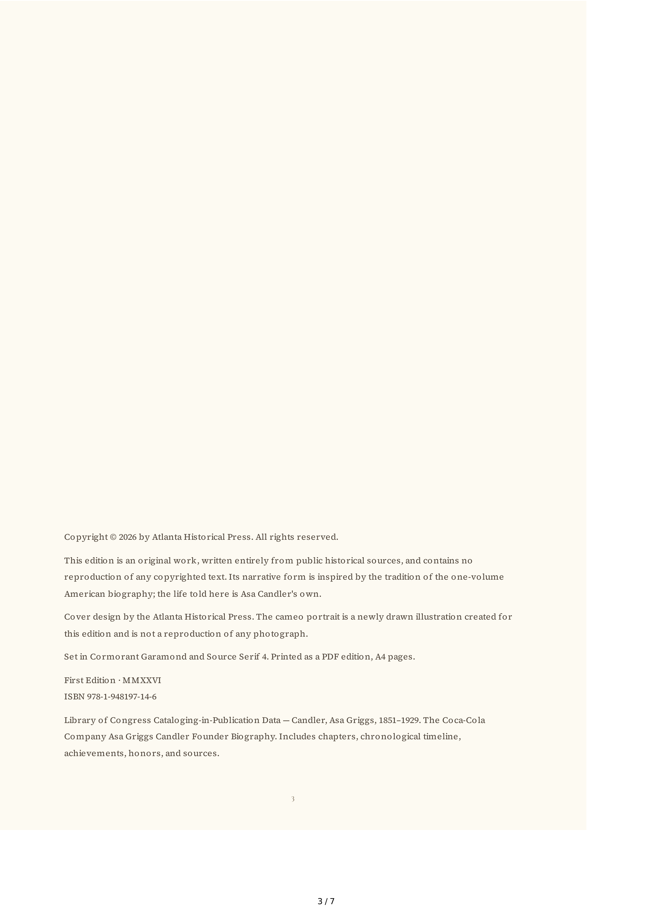 The Coca-Cola Company Asa Griggs Candler Founder Biography — page 3