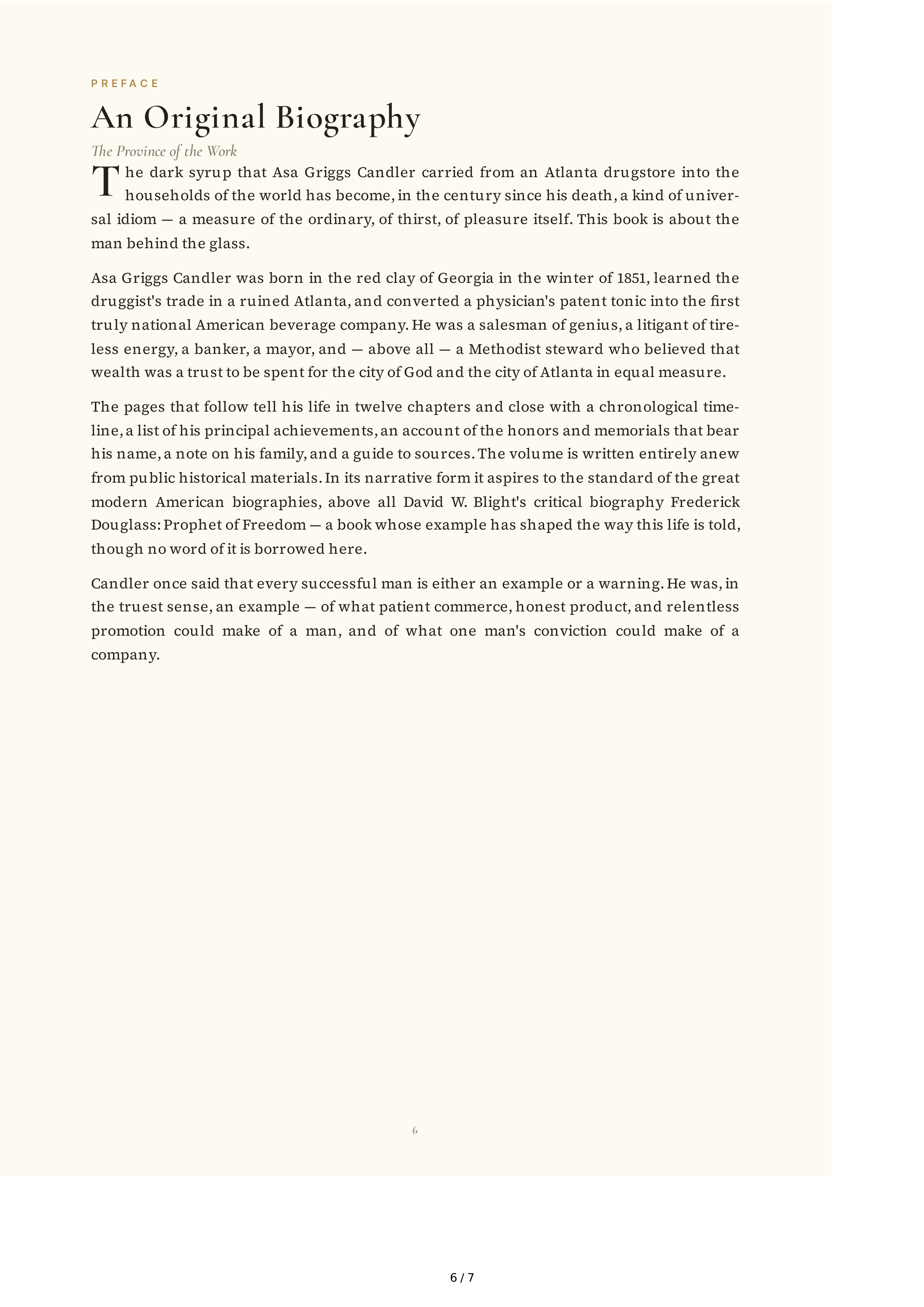 The Coca-Cola Company Asa Griggs Candler Founder Biography — page 6