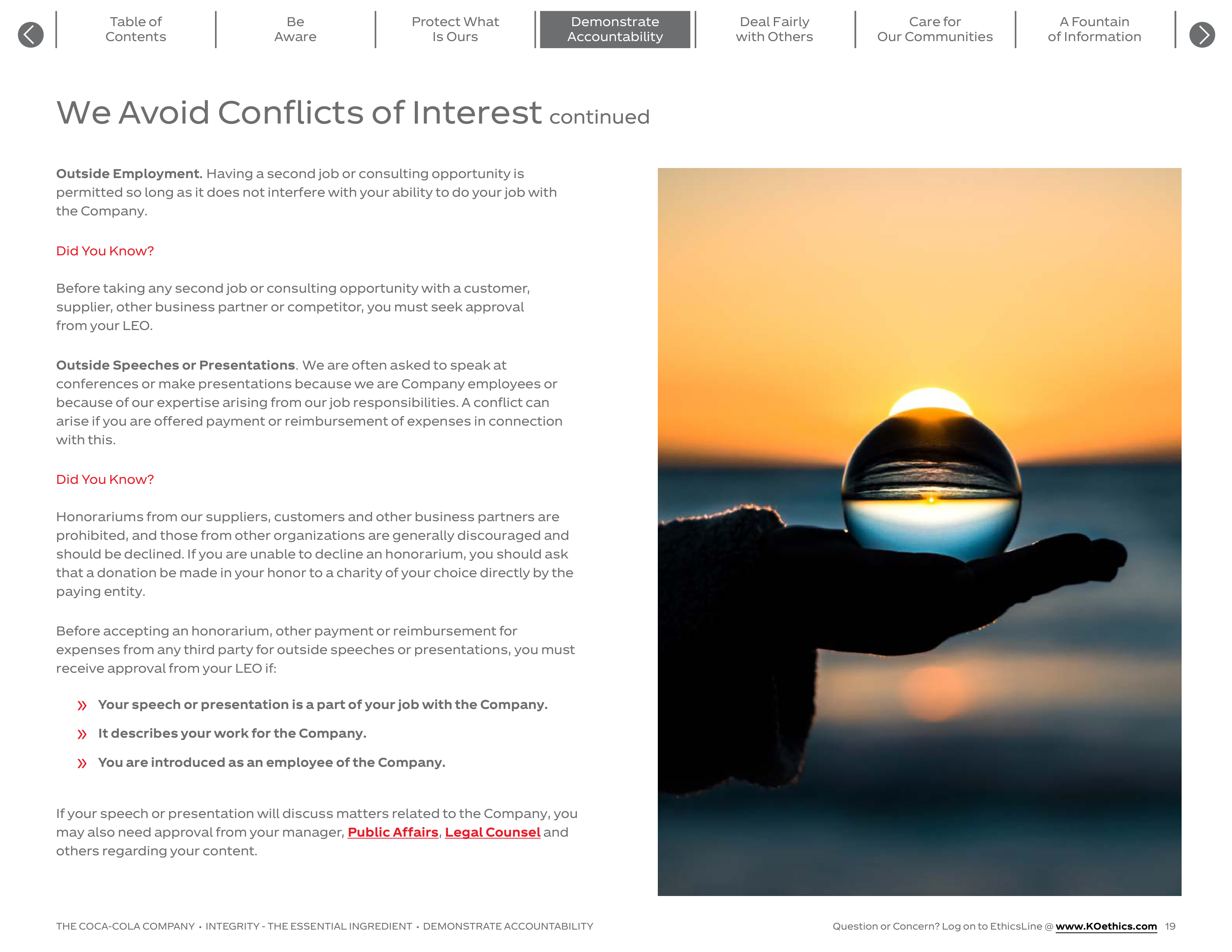 The Coca-Cola Company Code of Business Conduct Handbook — page 19