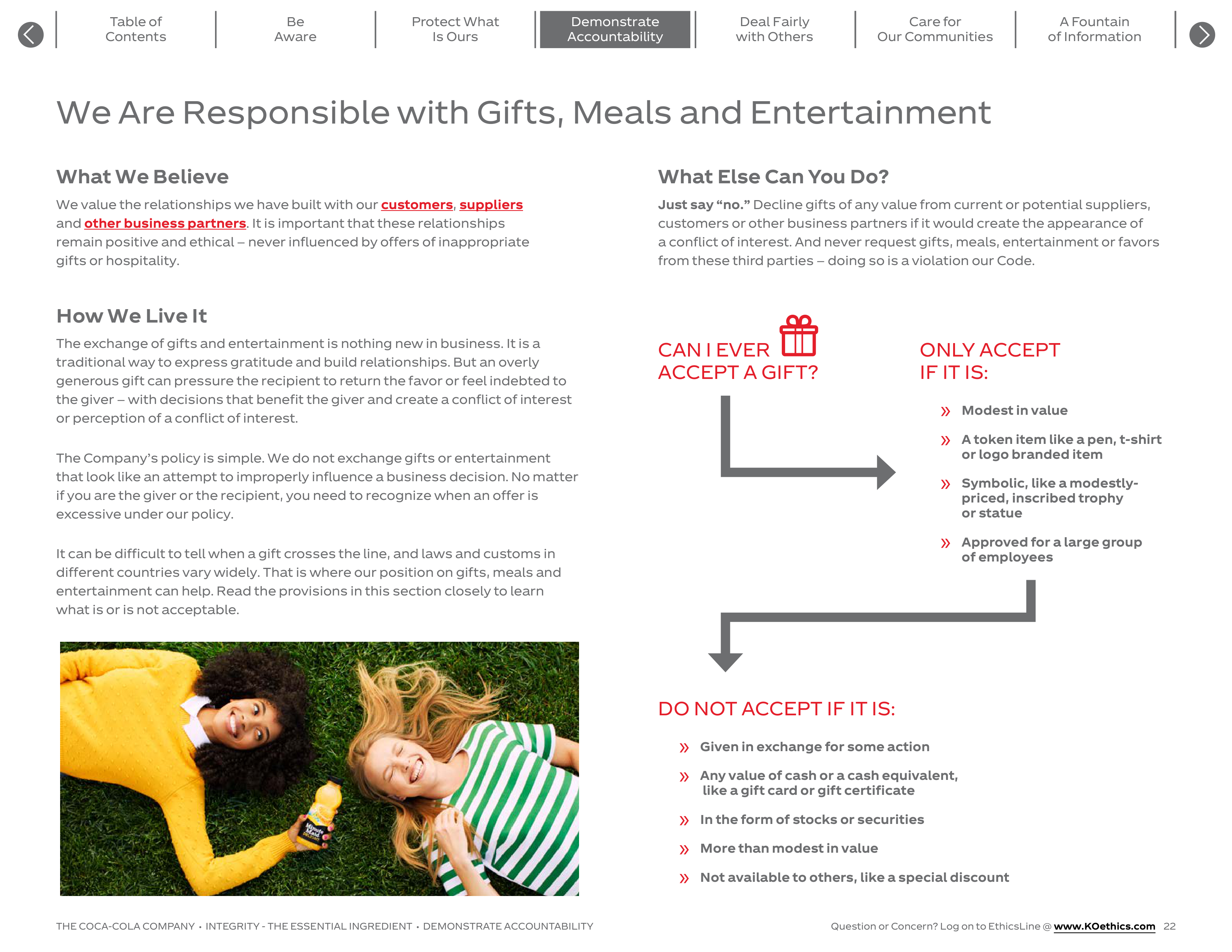 The Coca-Cola Company Code of Business Conduct Handbook — page 22