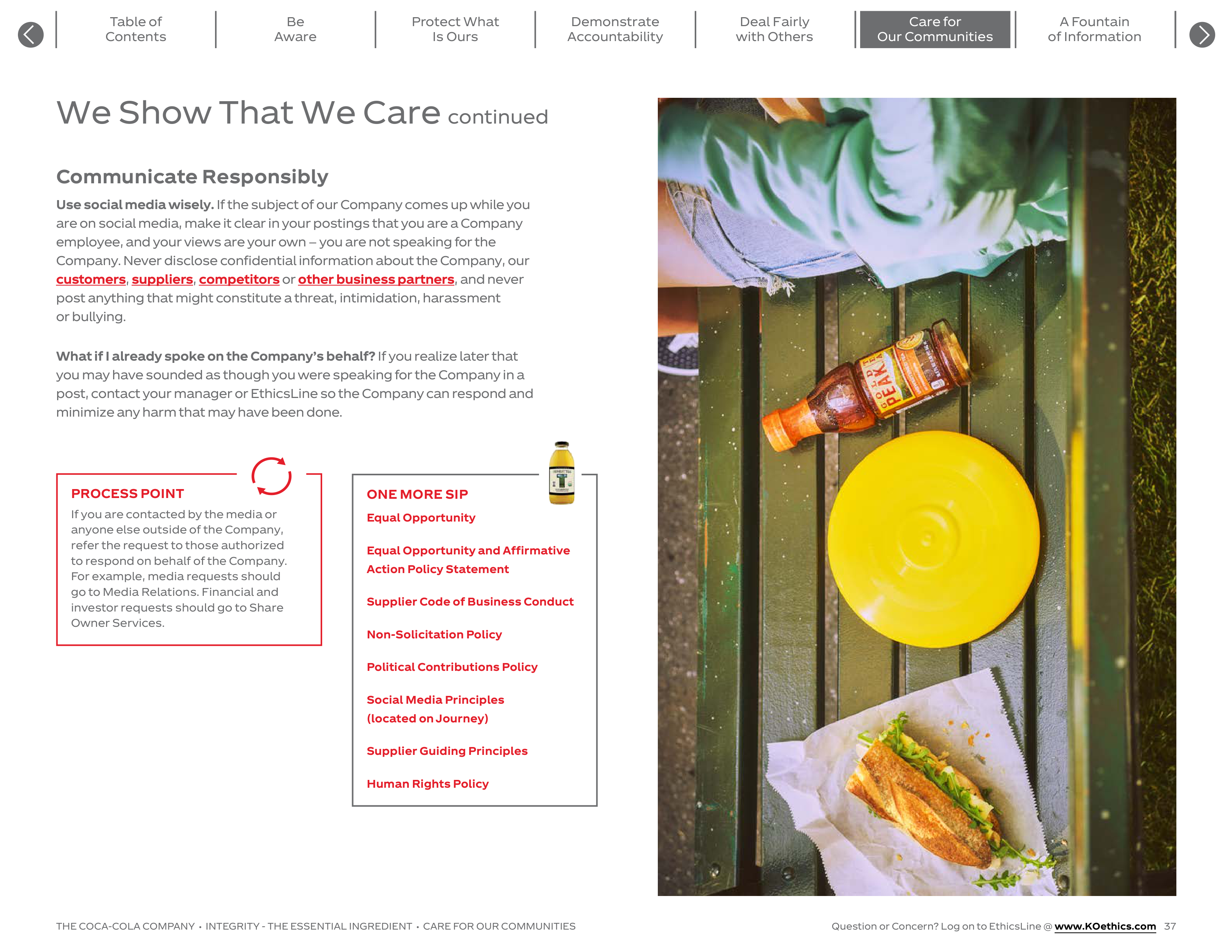 The Coca-Cola Company Code of Business Conduct Handbook — page 37