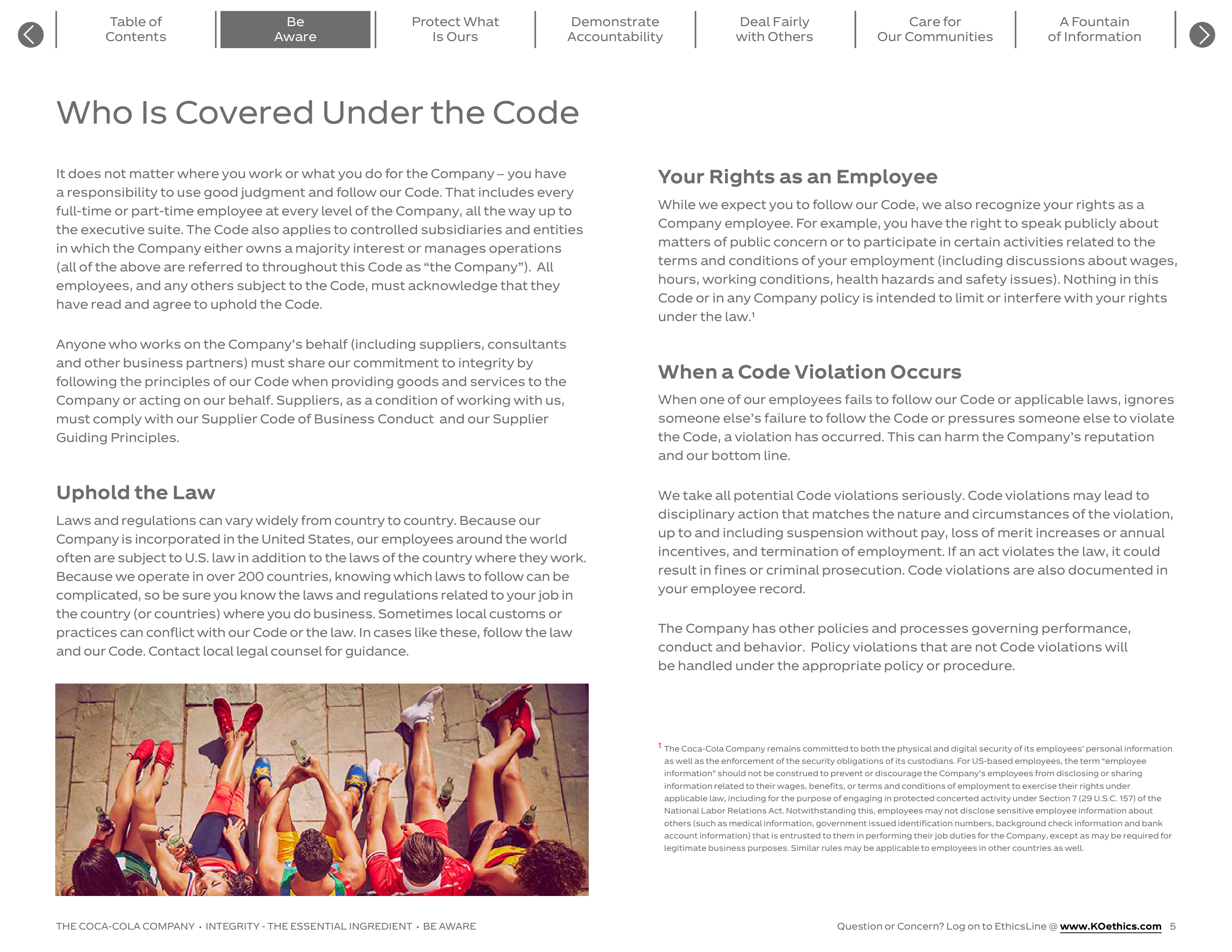 The Coca-Cola Company Code of Business Conduct Handbook — page 5