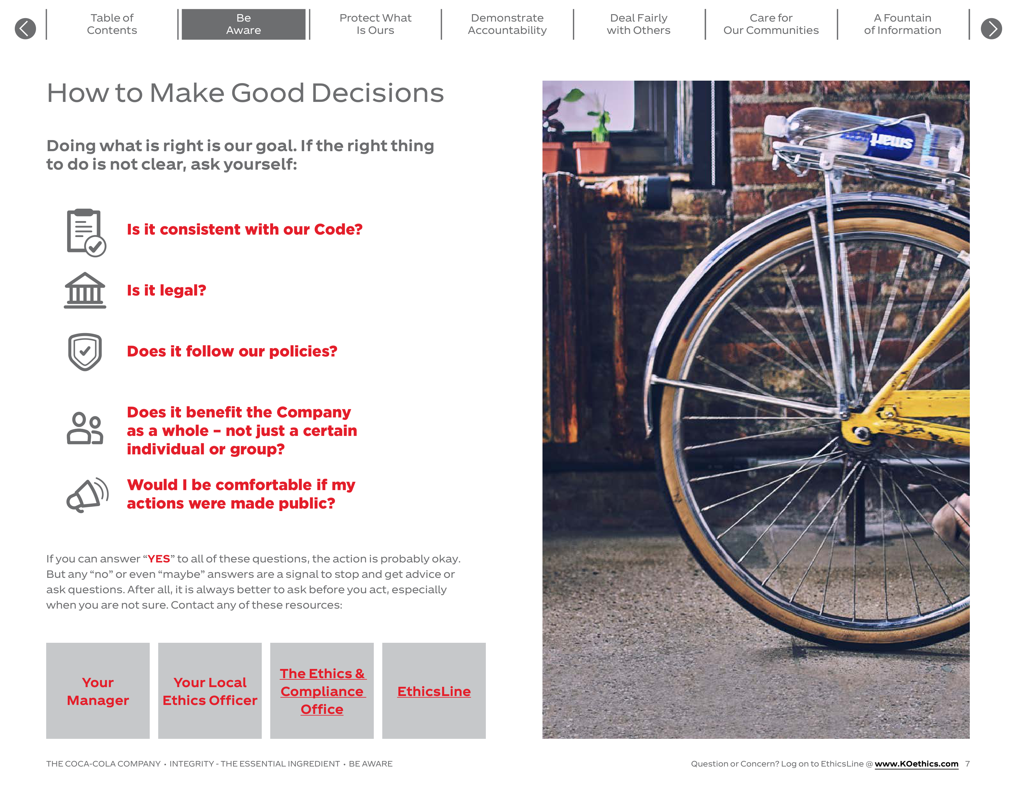 The Coca-Cola Company Code of Business Conduct Handbook — page 7