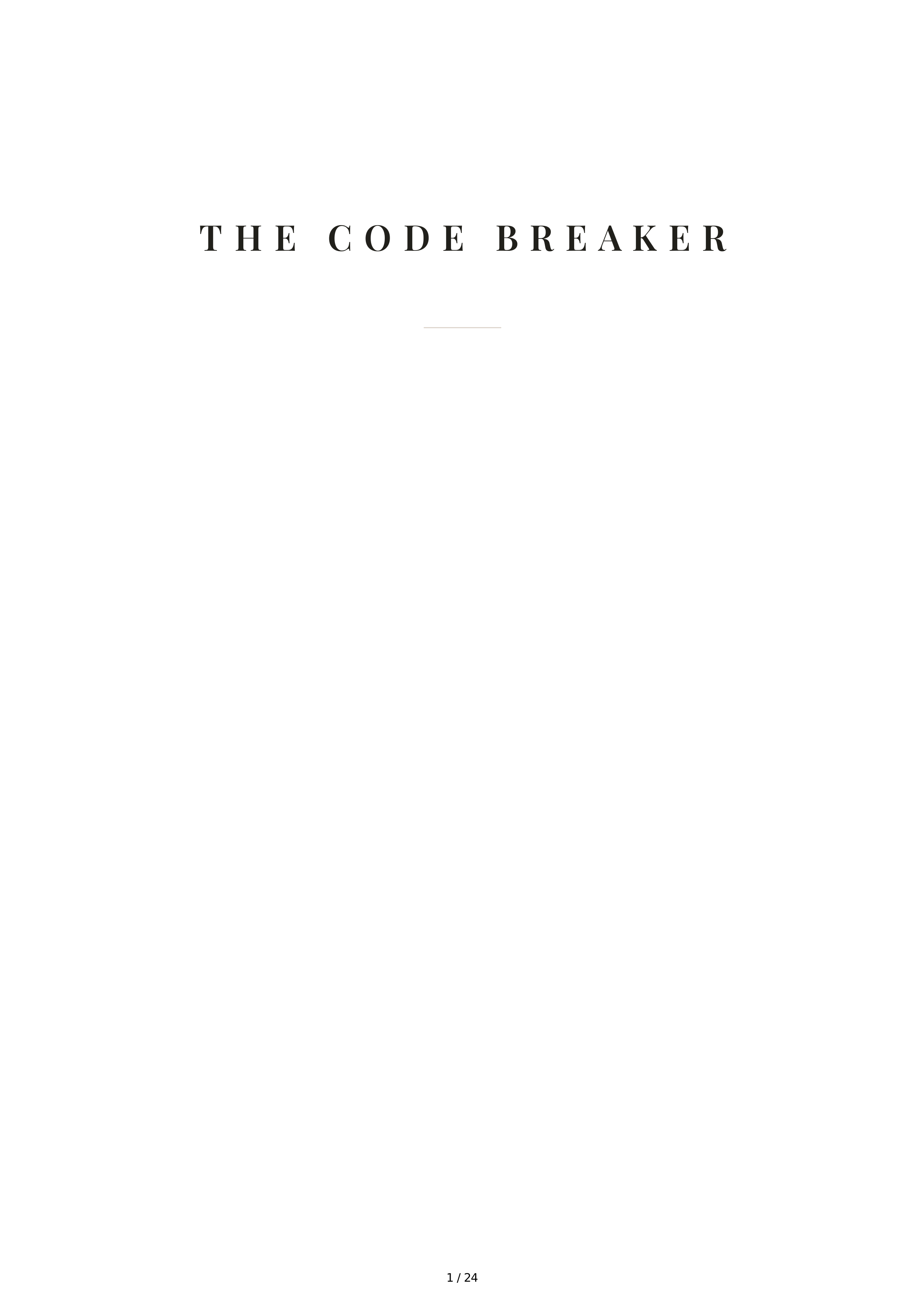 The Code Breaker Biography by Walter Isaacson — page 1