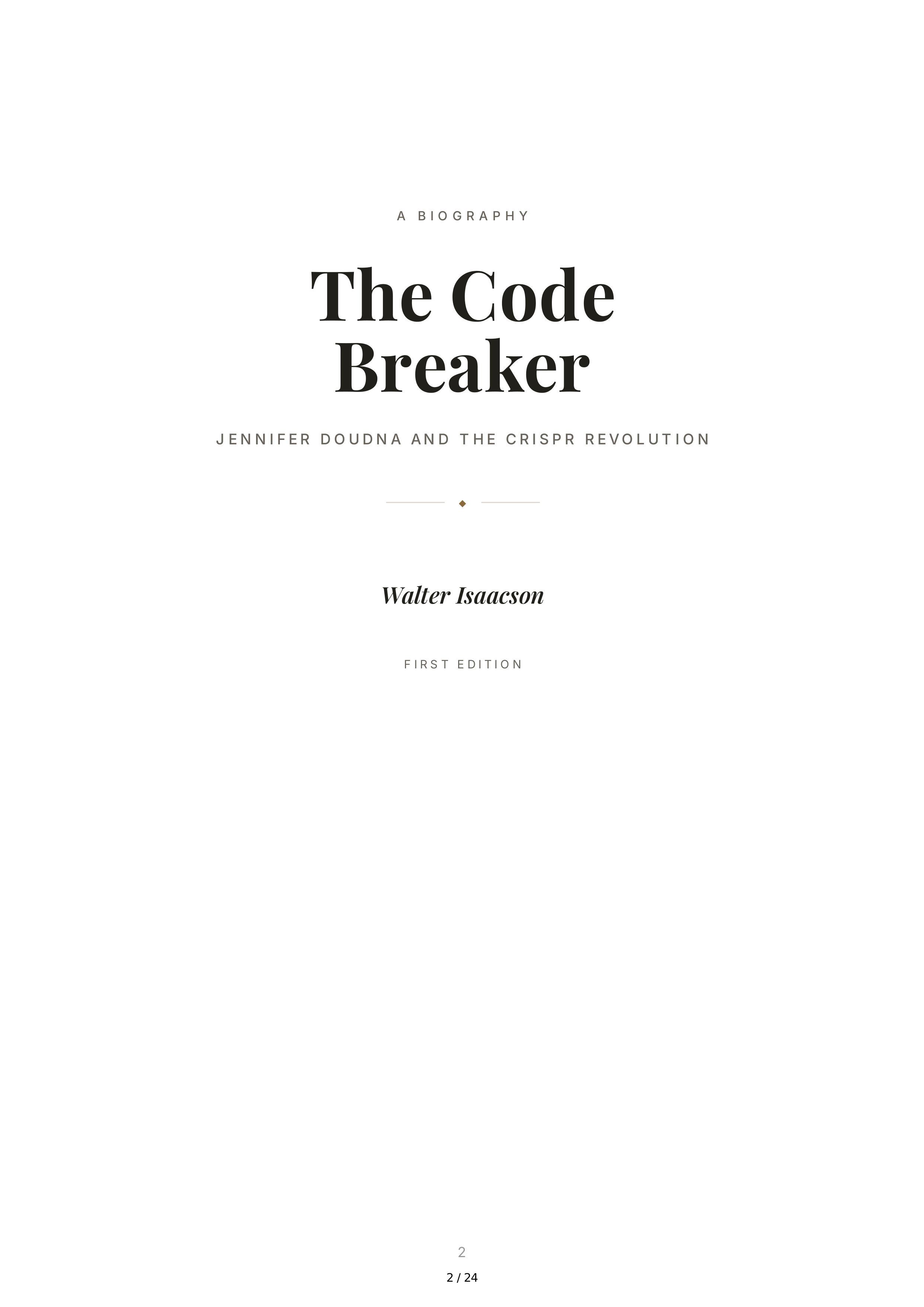 The Code Breaker Biography by Walter Isaacson — page 2