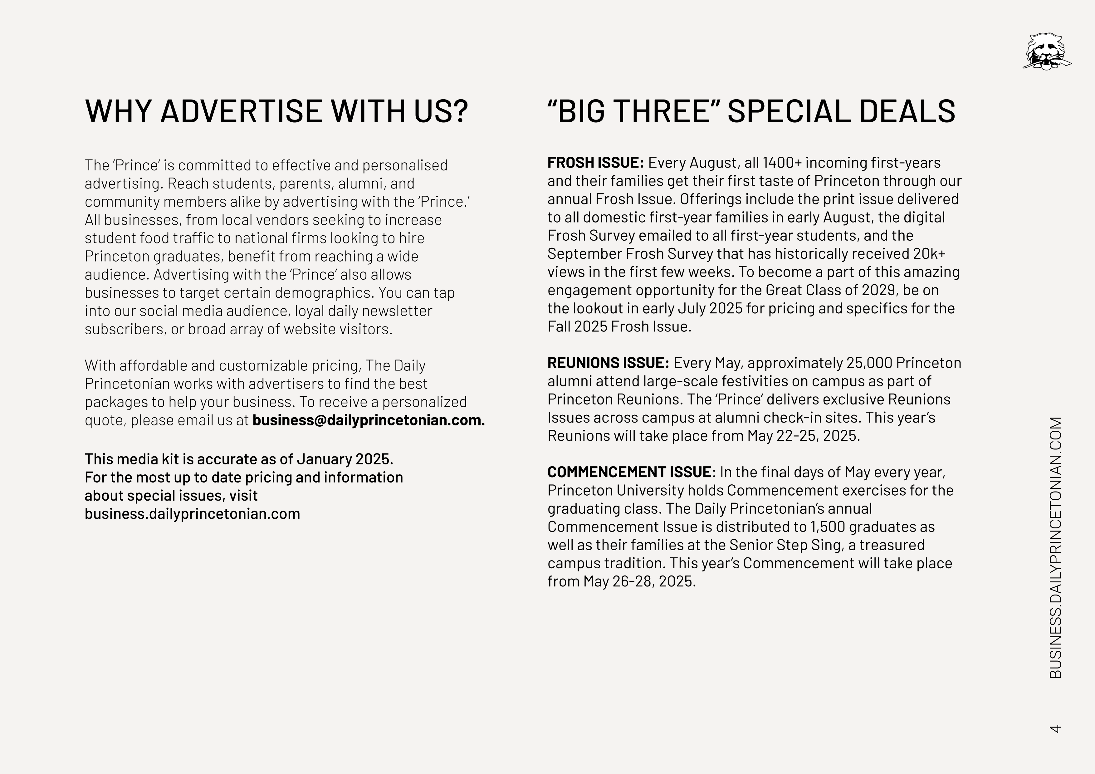 The Daily Princetonian Advertising Media Kit — page 4