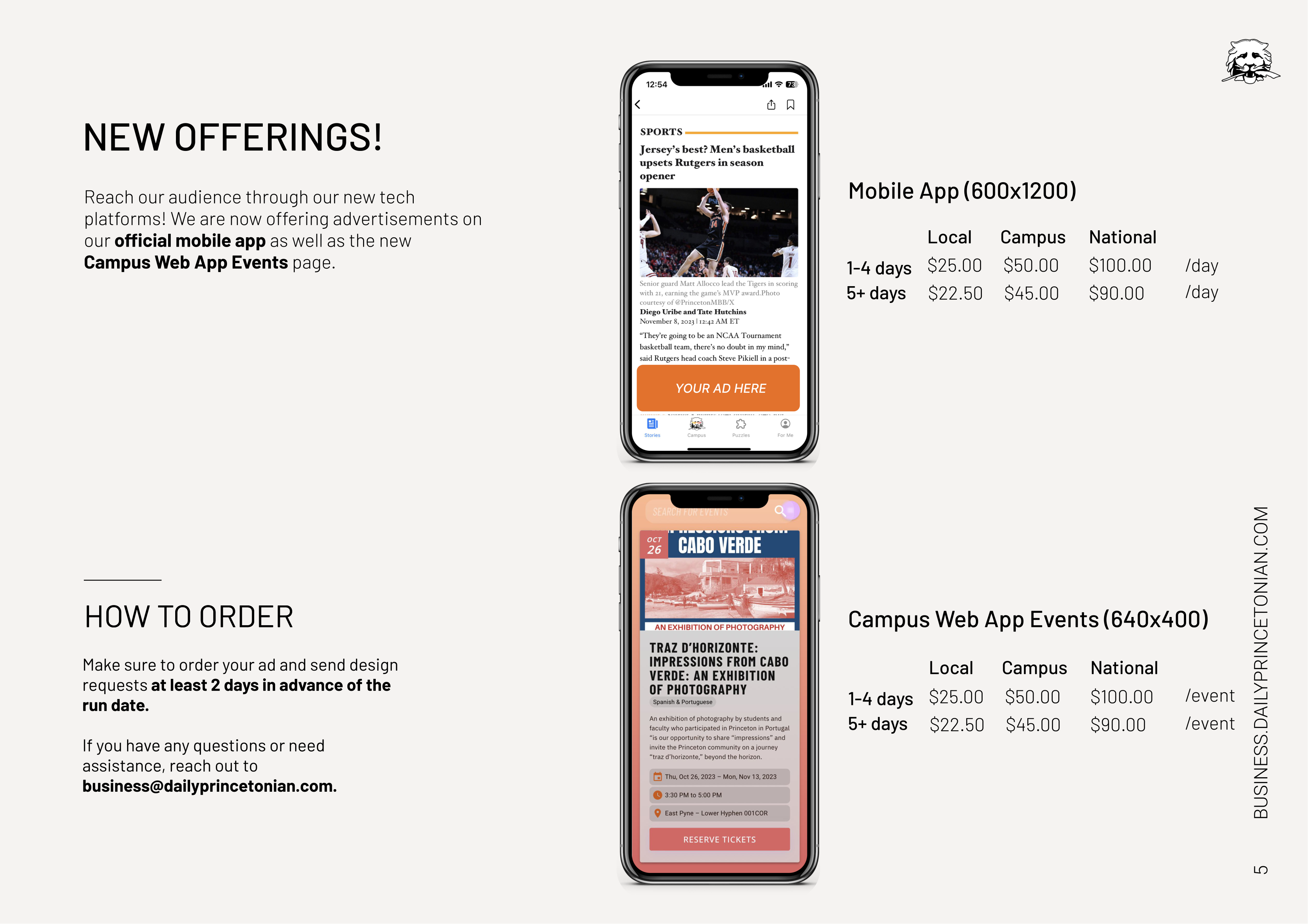 The Daily Princetonian Advertising Media Kit — page 5