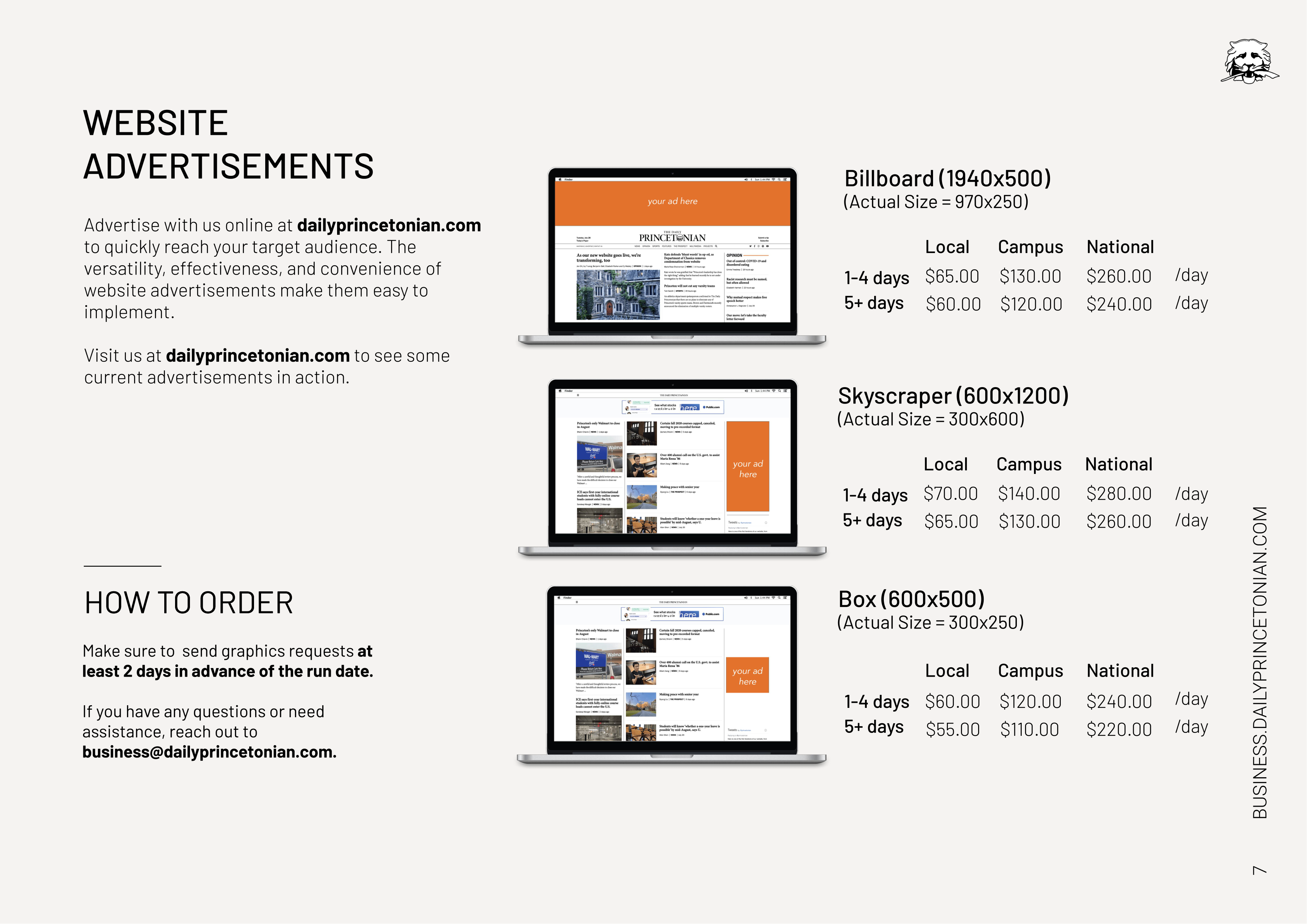 The Daily Princetonian Advertising Media Kit — page 7