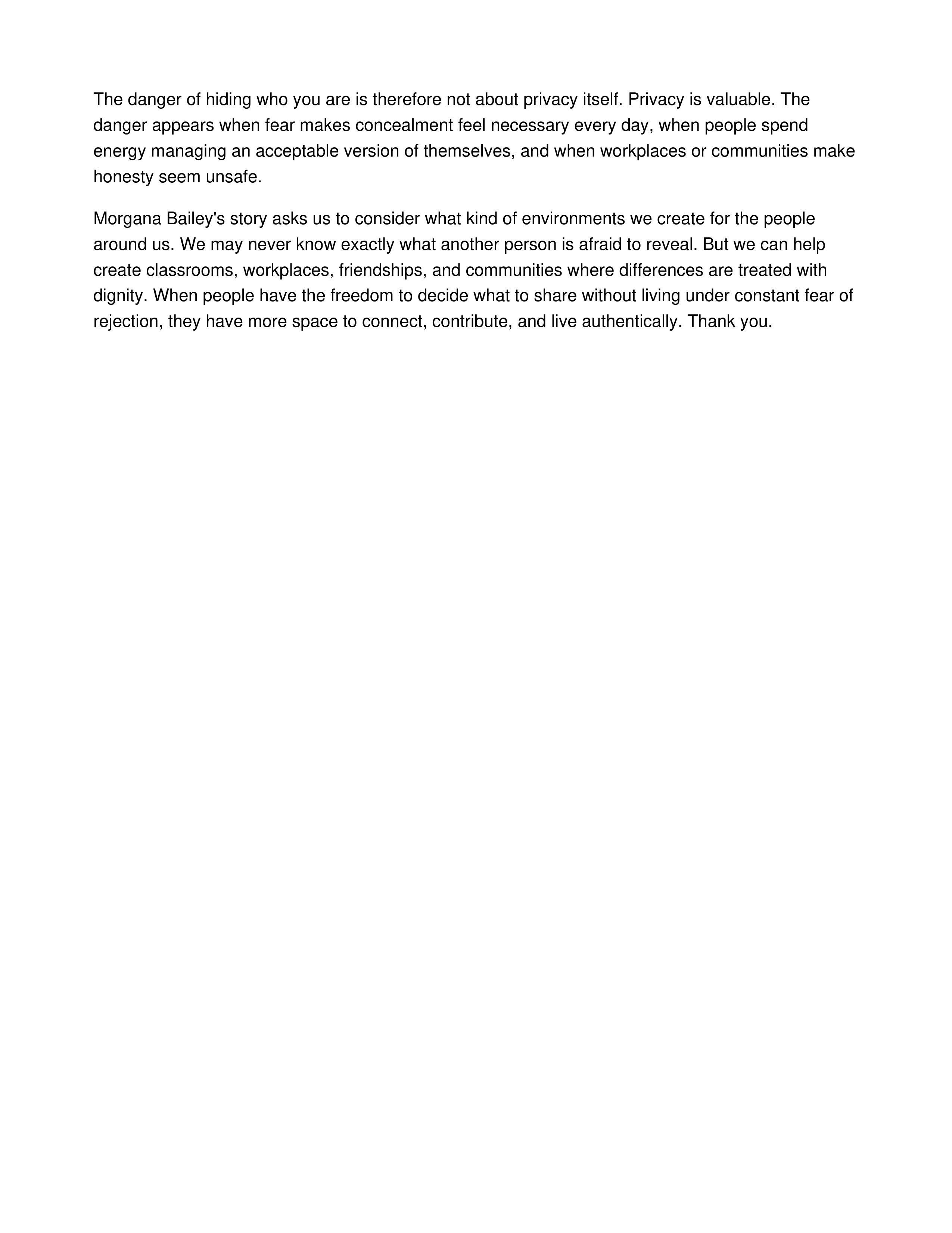 The Danger of Hiding Who You Are Informative Speech — page 3