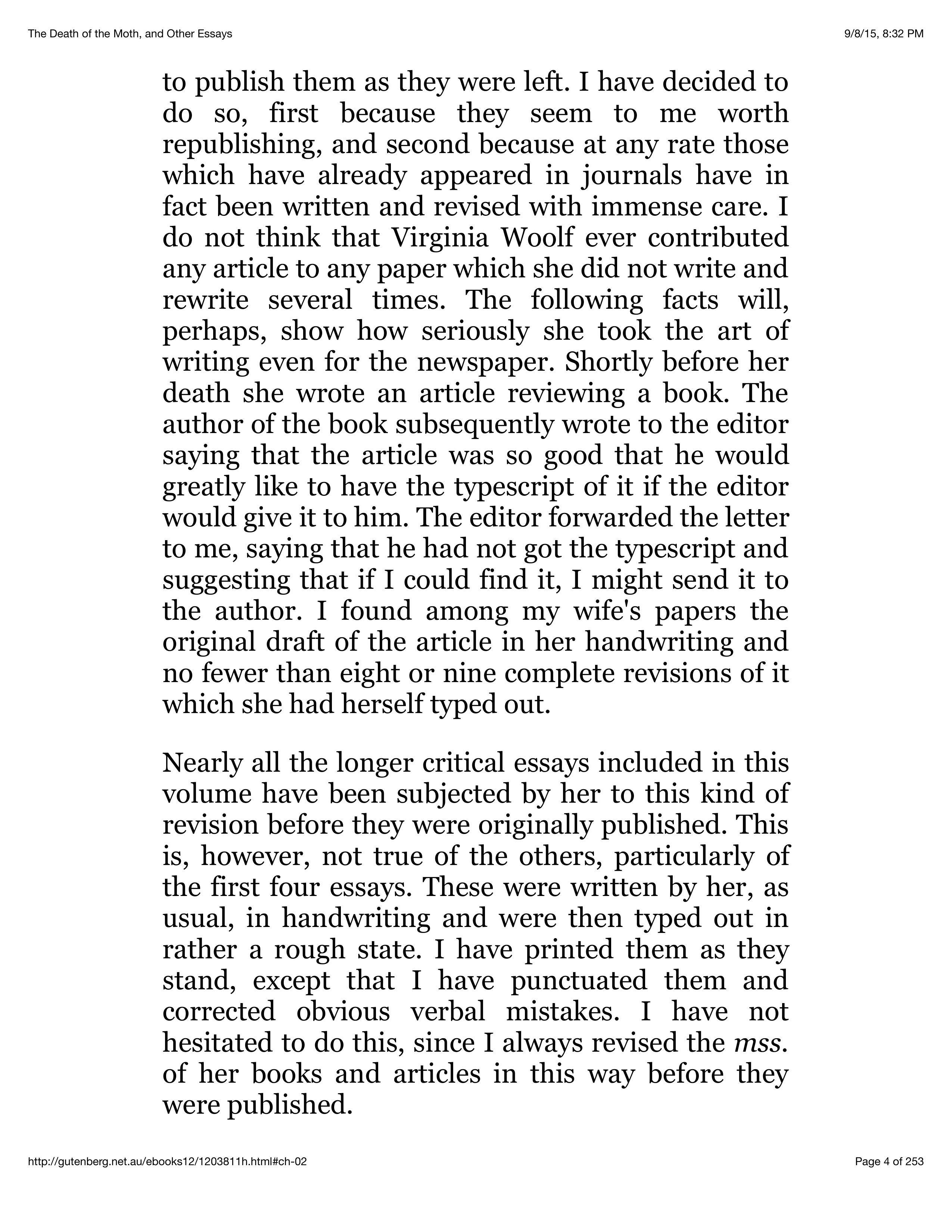 The Death of the Moth Essay — page 2