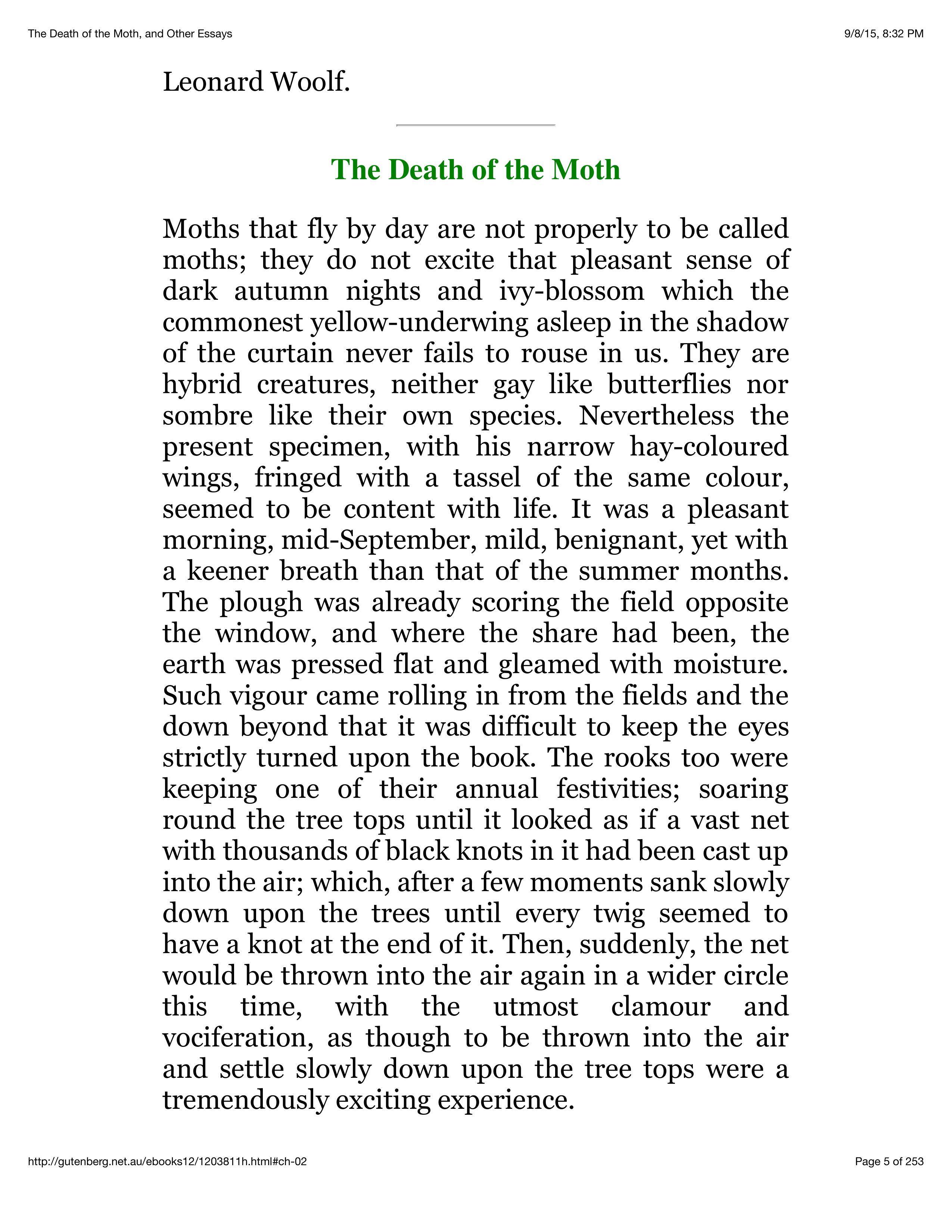 The Death of the Moth Essay — page 3