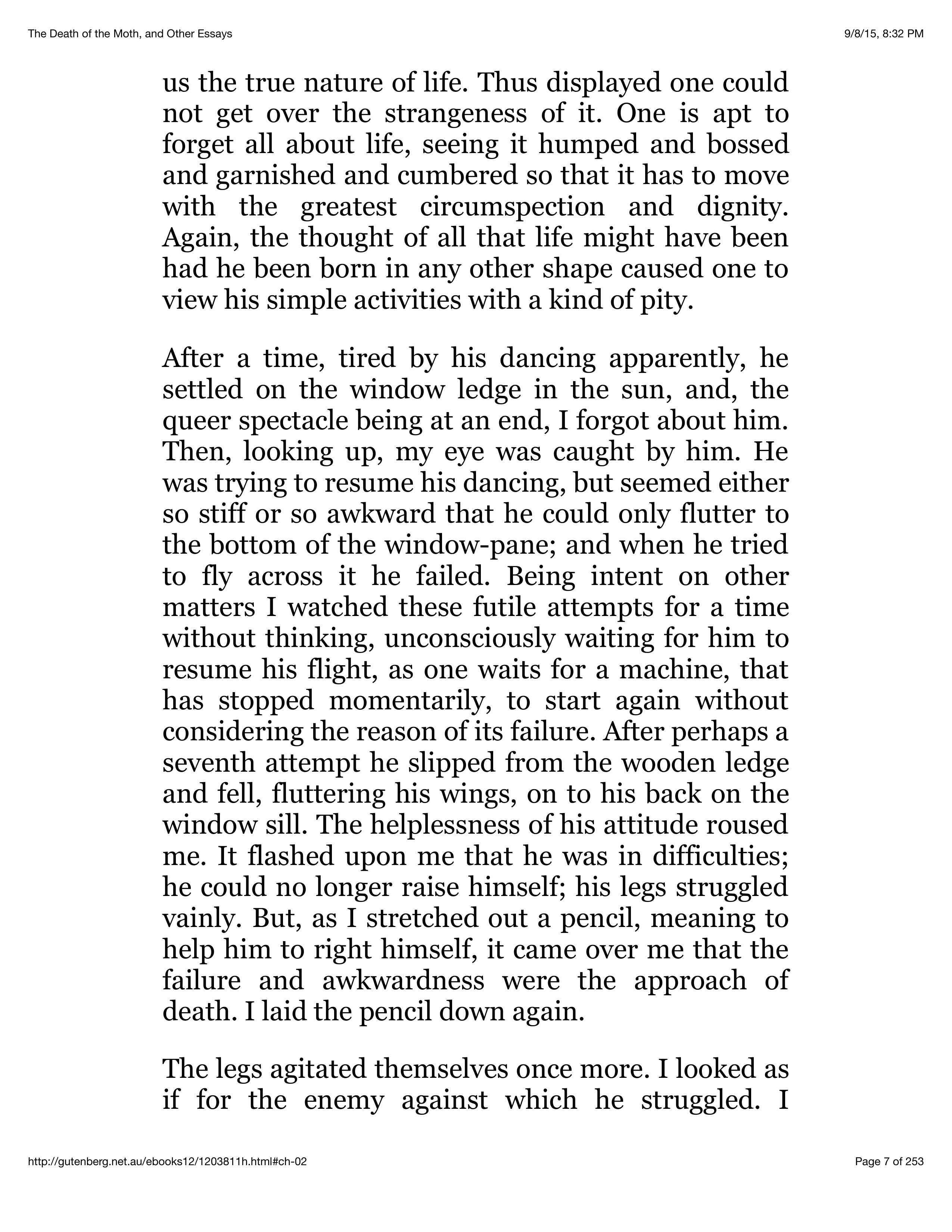 The Death of the Moth Essay — page 5