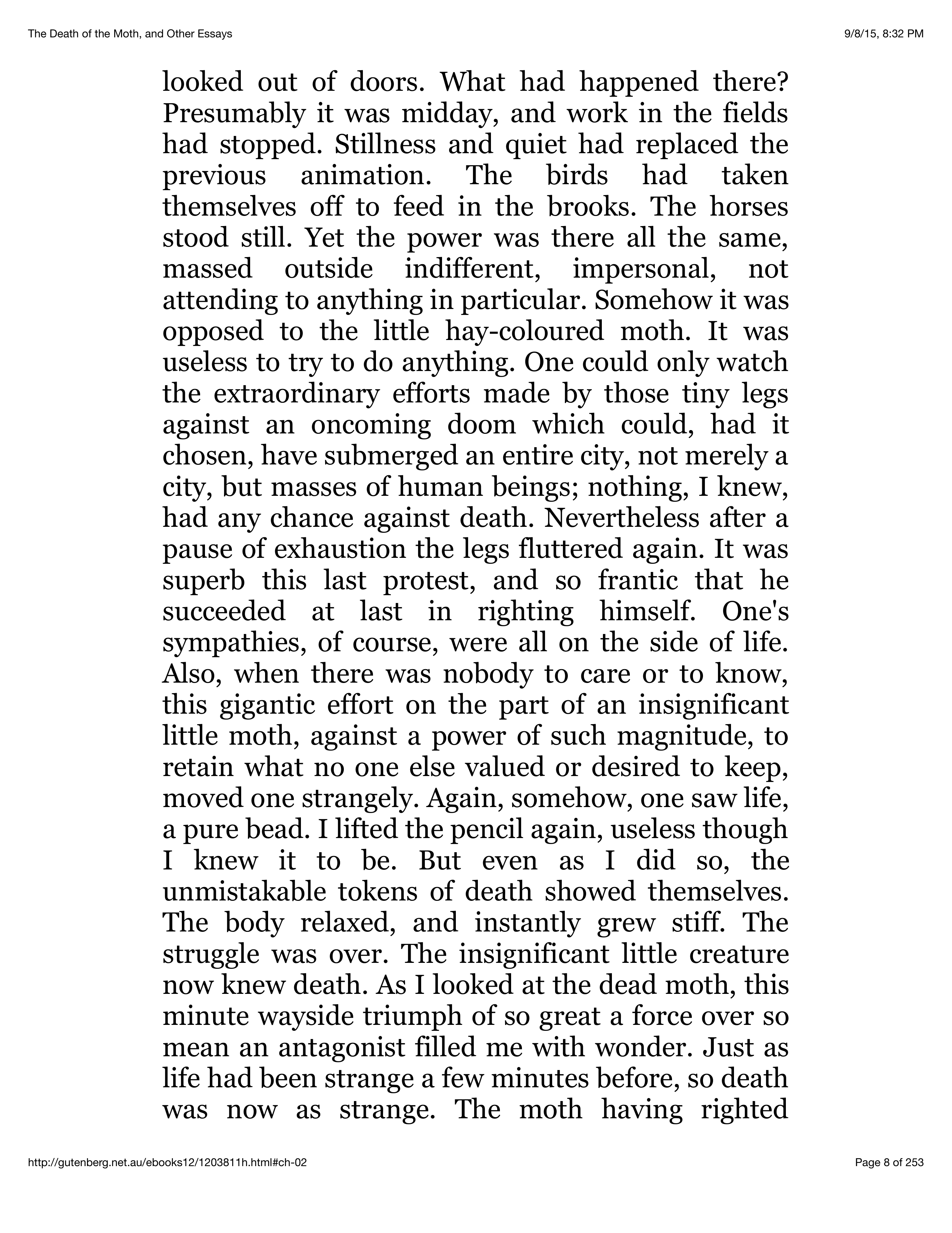 The Death of the Moth Essay — page 6