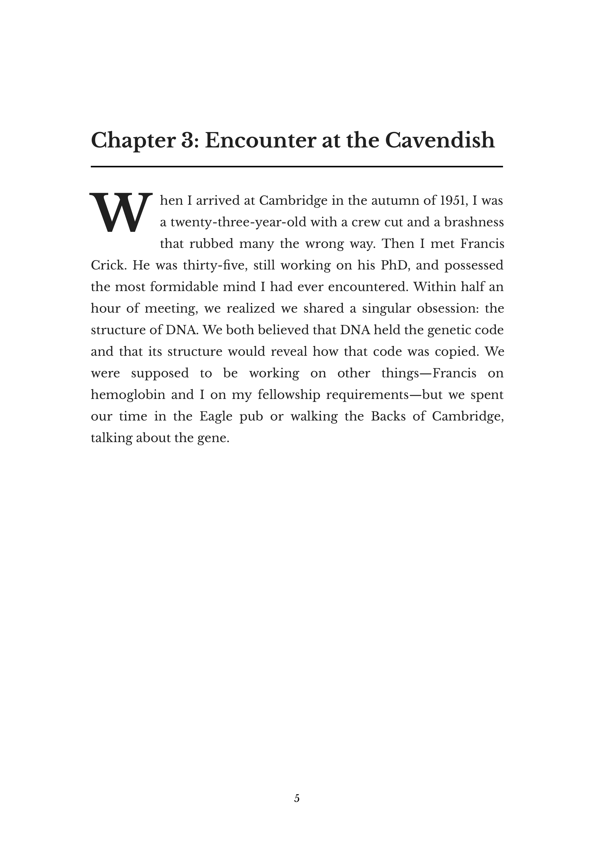The Double Helix by James D Watson Molecular Biologist Autobiography — page 5