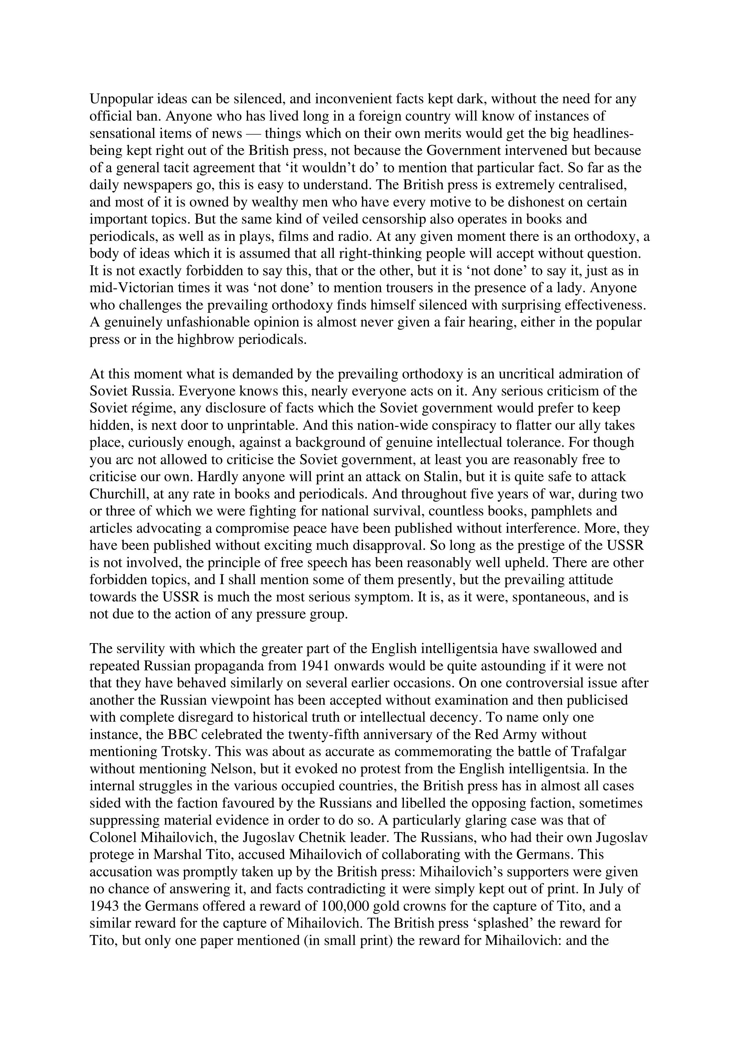 The Freedom of the Press Essay — page 2