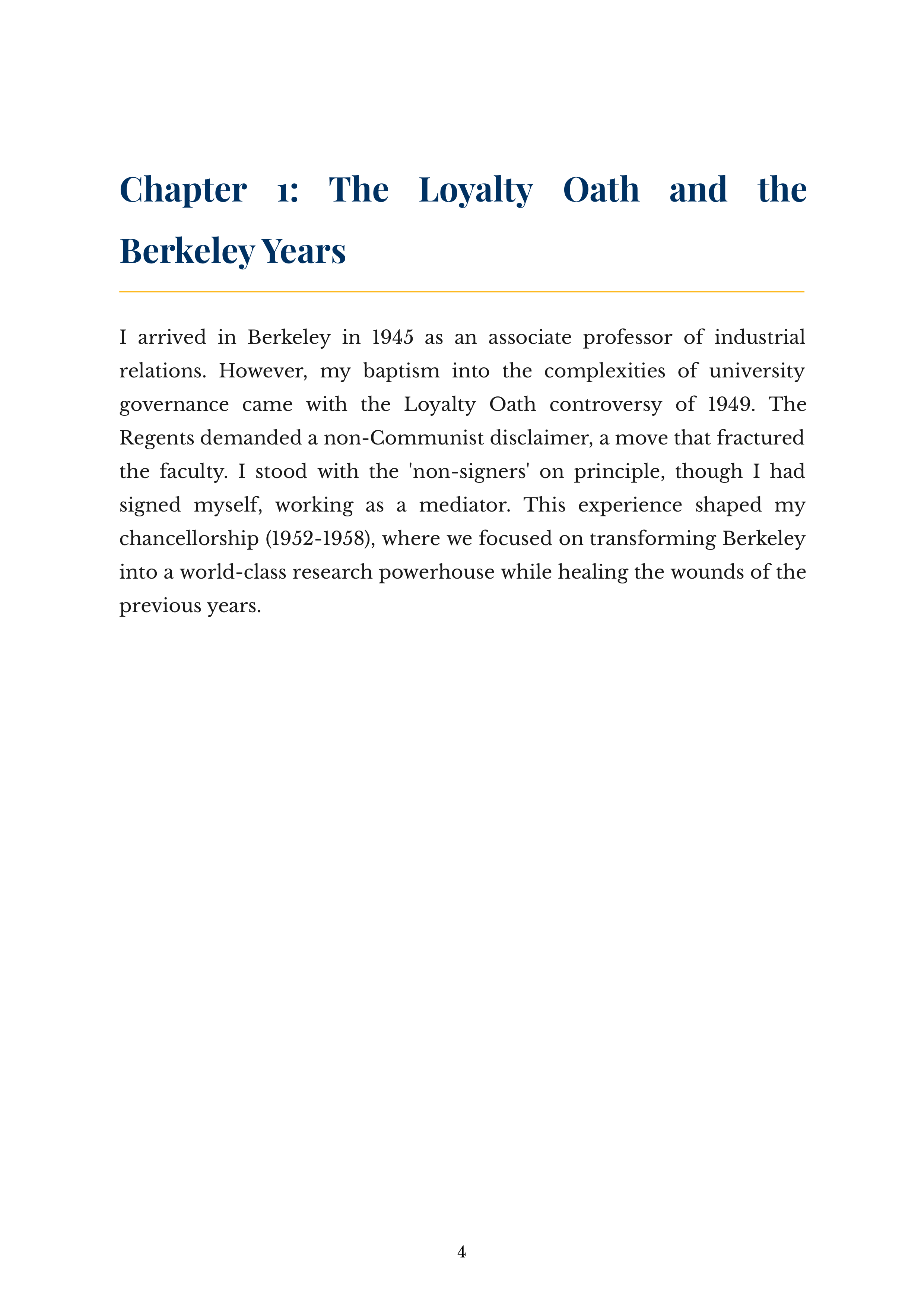 The Gold and the Blue by Clark Kerr University of California President Autobiography — page 4