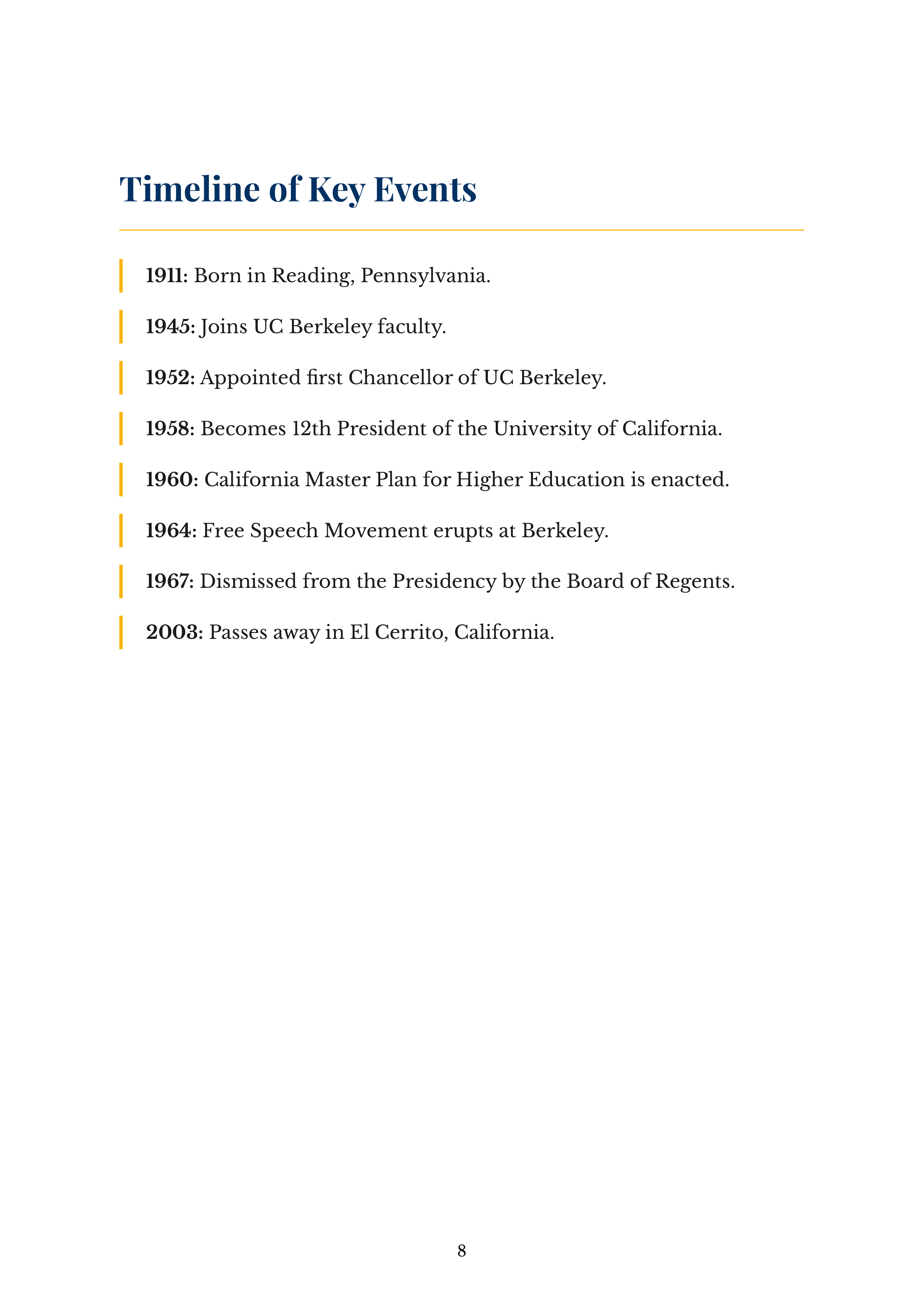 The Gold and the Blue by Clark Kerr University of California President Autobiography — page 8