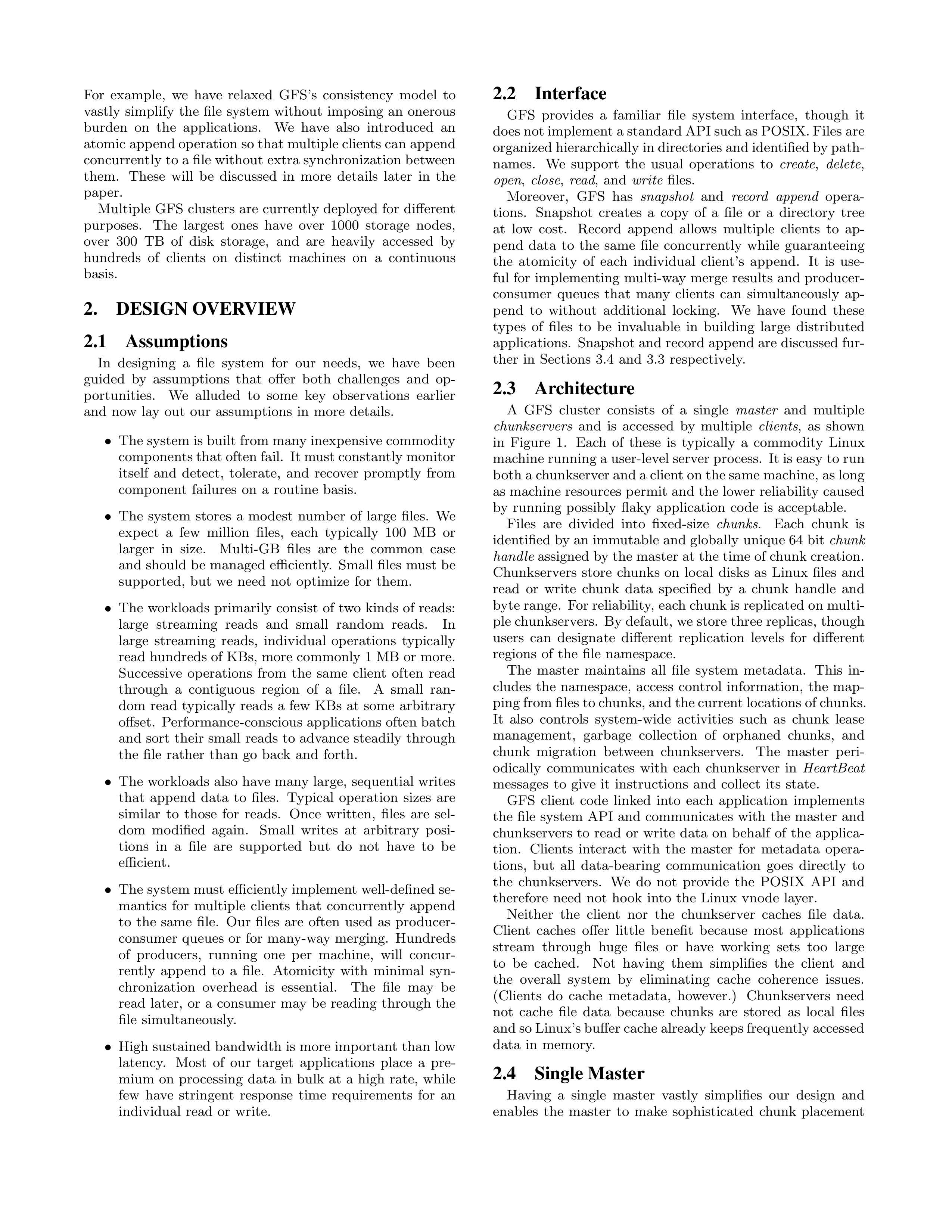 The Google File System Research Paper by Google — page 2