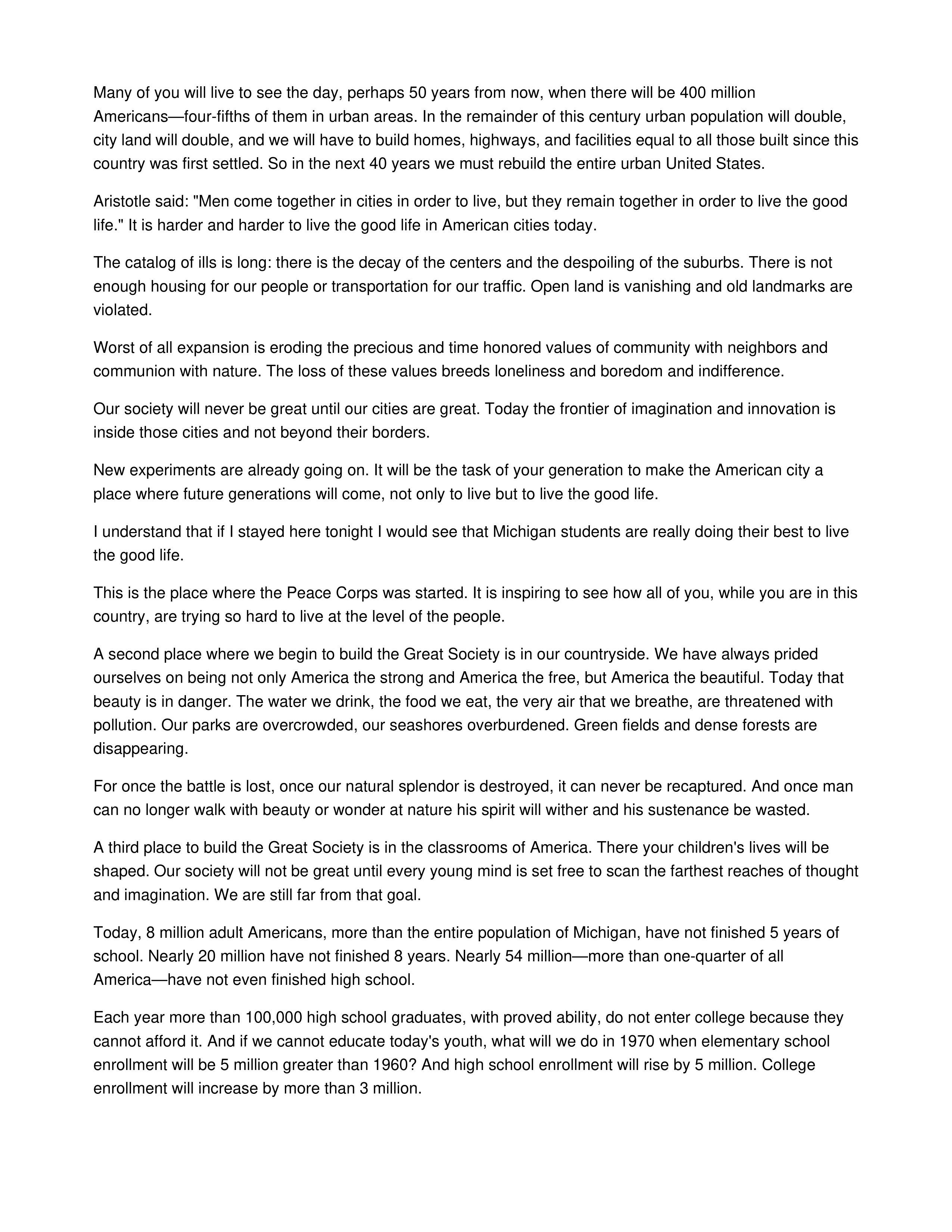 The Great Society Persuasive Speech — page 2