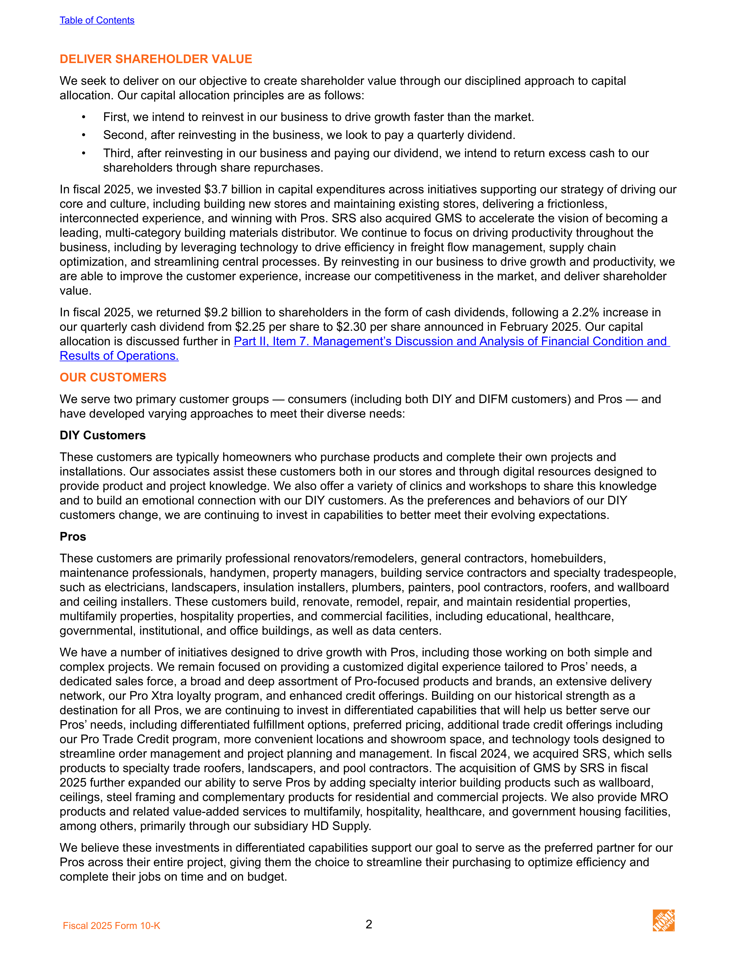 The Home Depot Annual Report — page 10
