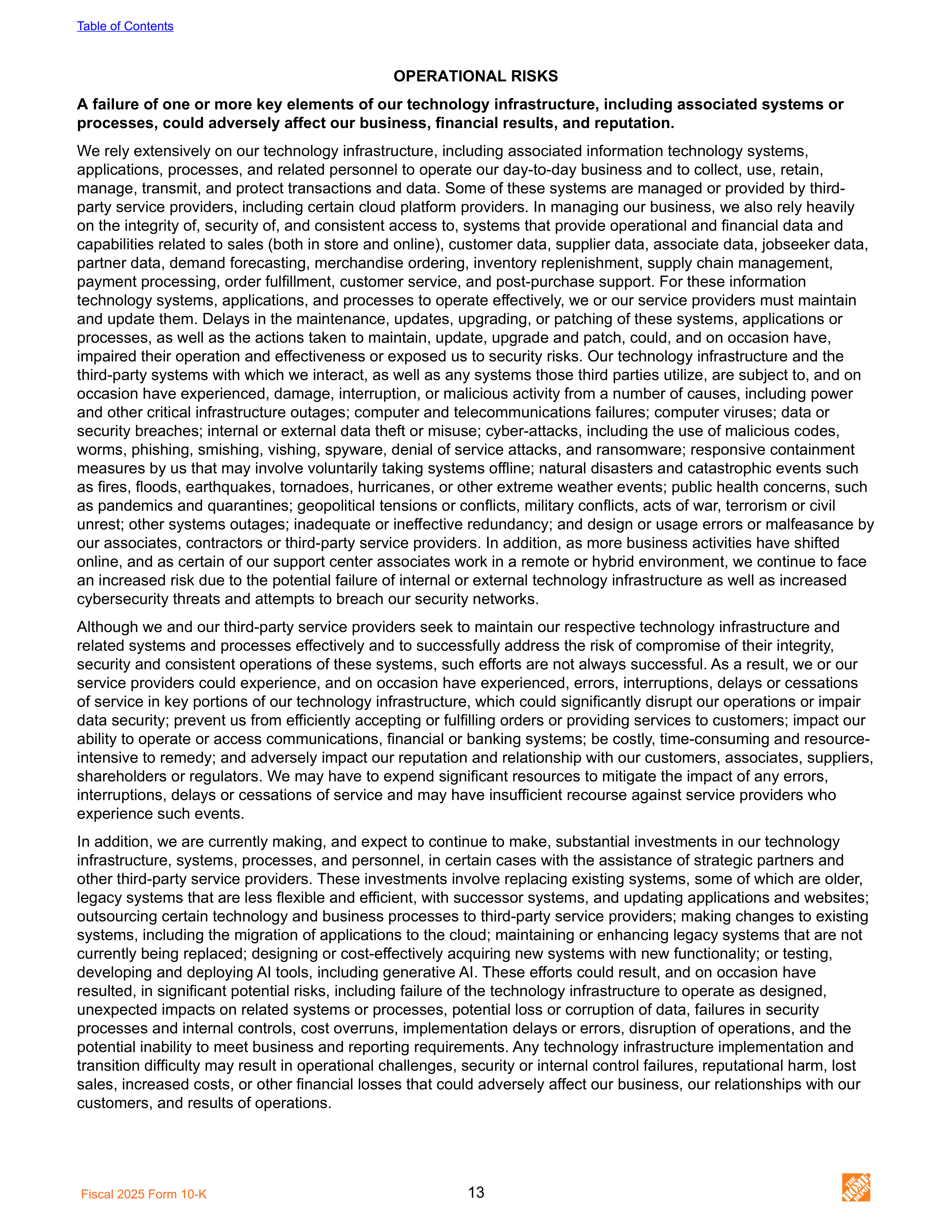 The Home Depot Annual Report — page 21