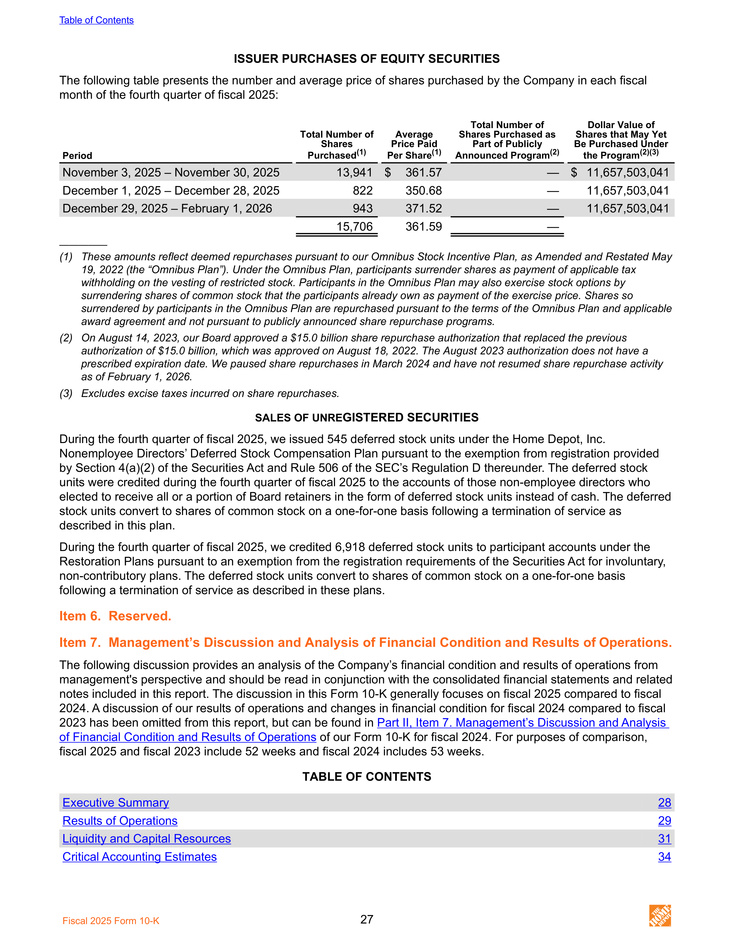 The Home Depot Annual Report — page 35