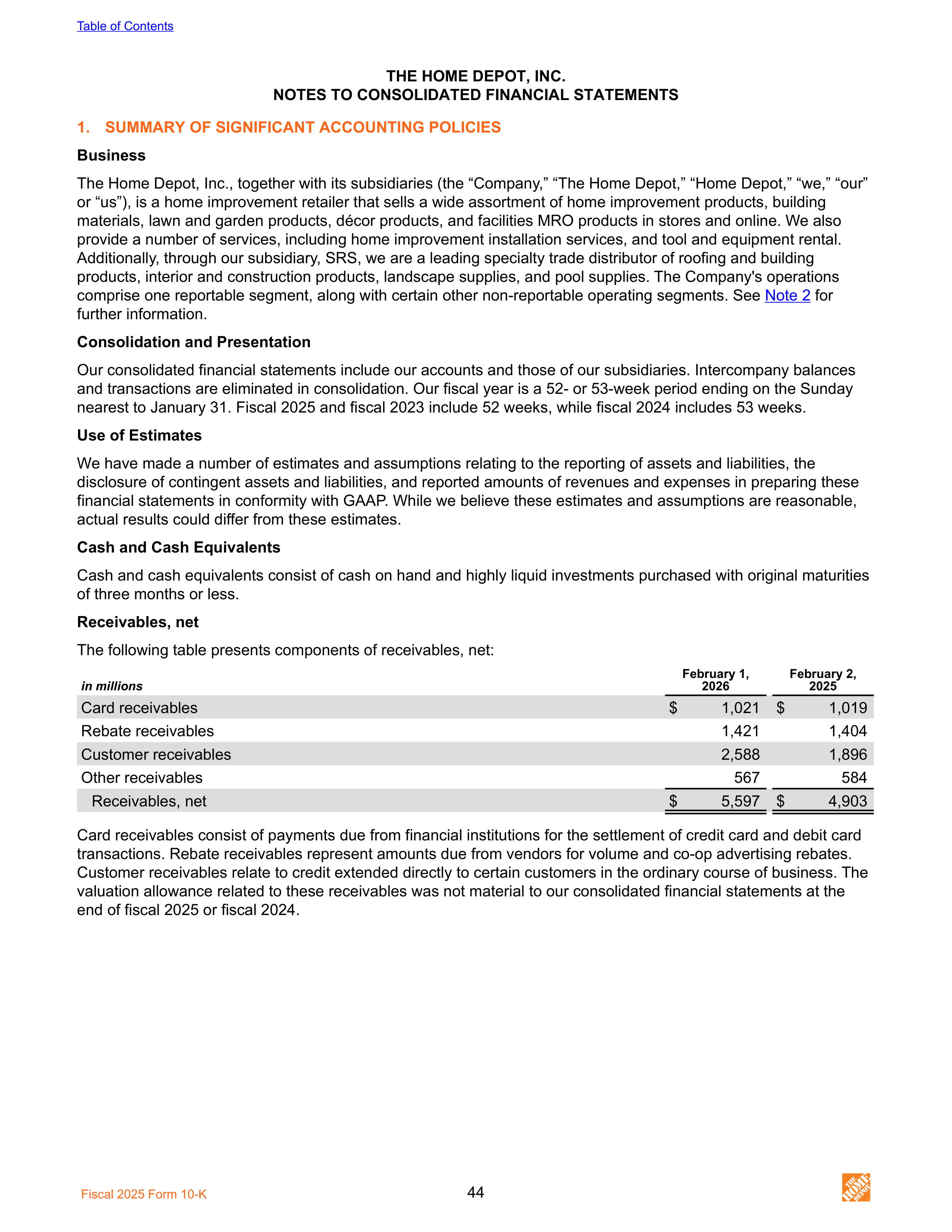 The Home Depot Annual Report — page 52