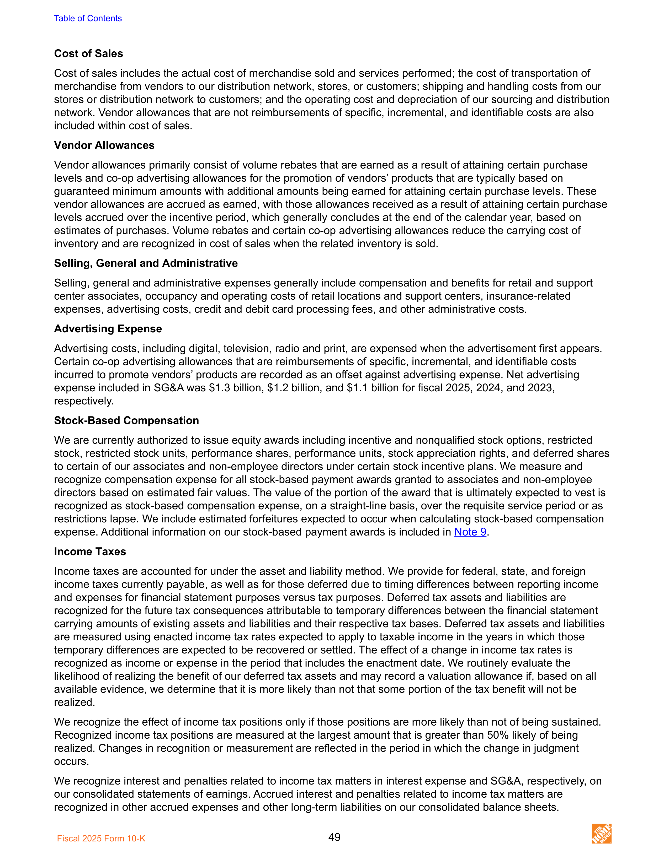 The Home Depot Annual Report — page 57