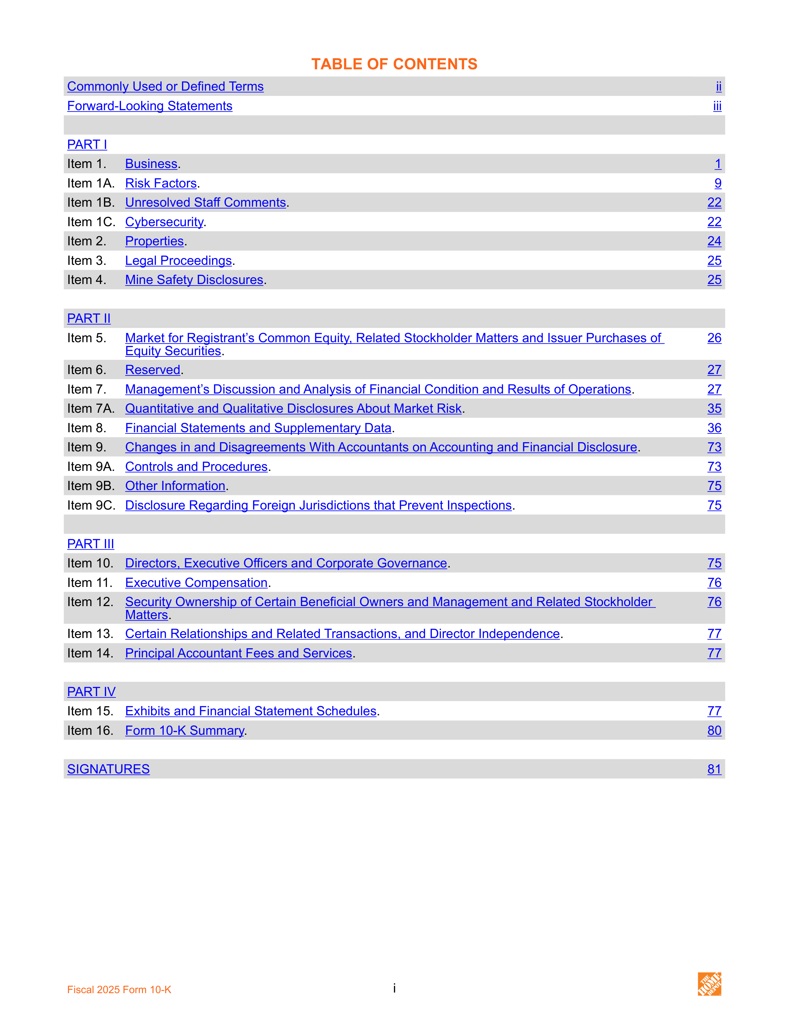 The Home Depot Annual Report — page 6