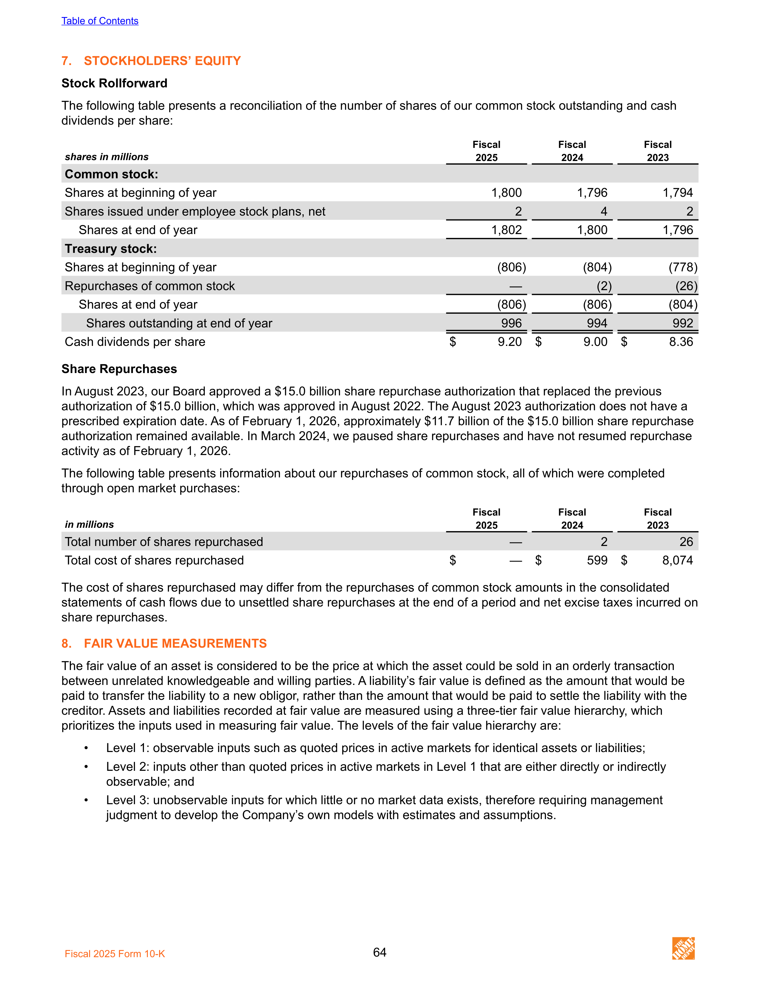 The Home Depot Annual Report — page 72